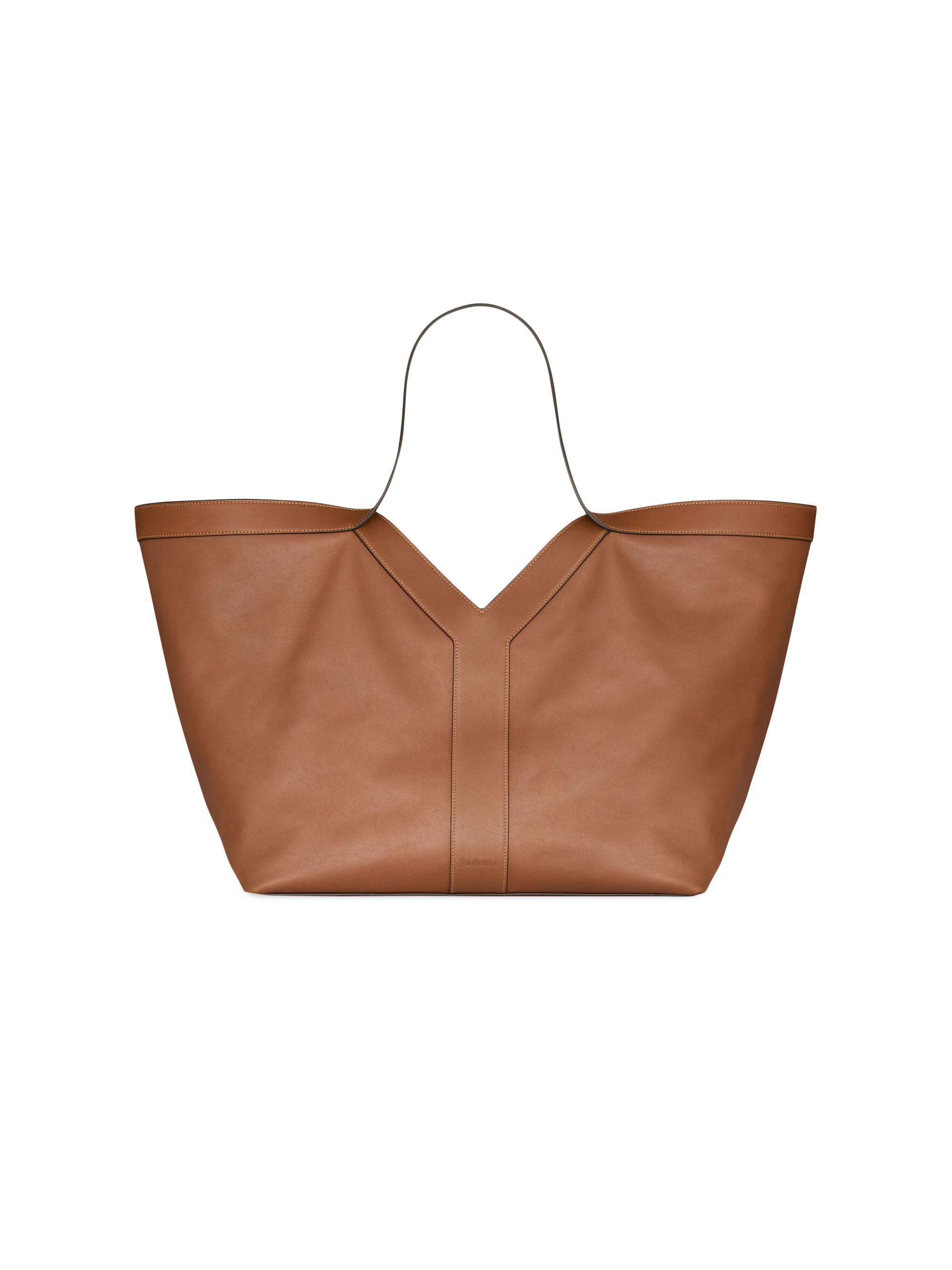 Saint Laurent Women's Y Tote Shoulder Bag in Leather - Brown