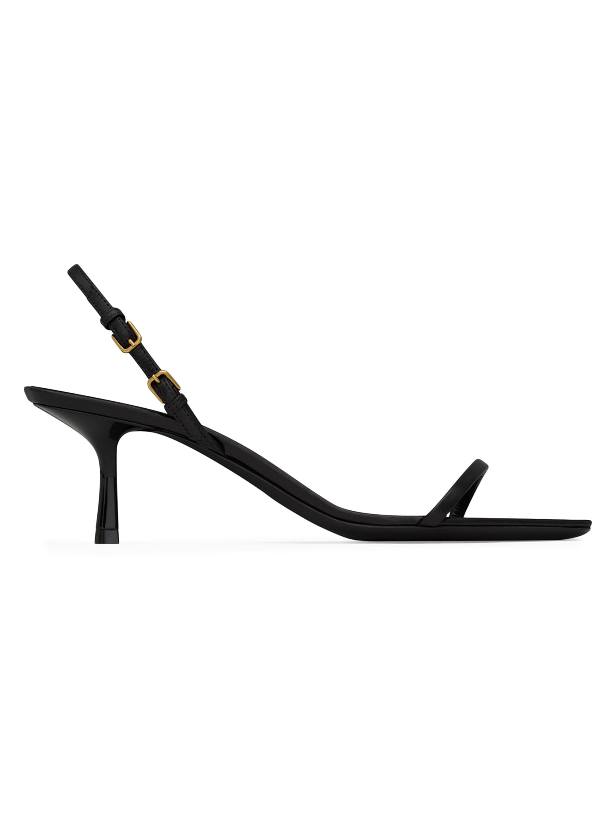 Saint Laurent Women's Jaspe Sandals in Smooth Leather - Black
