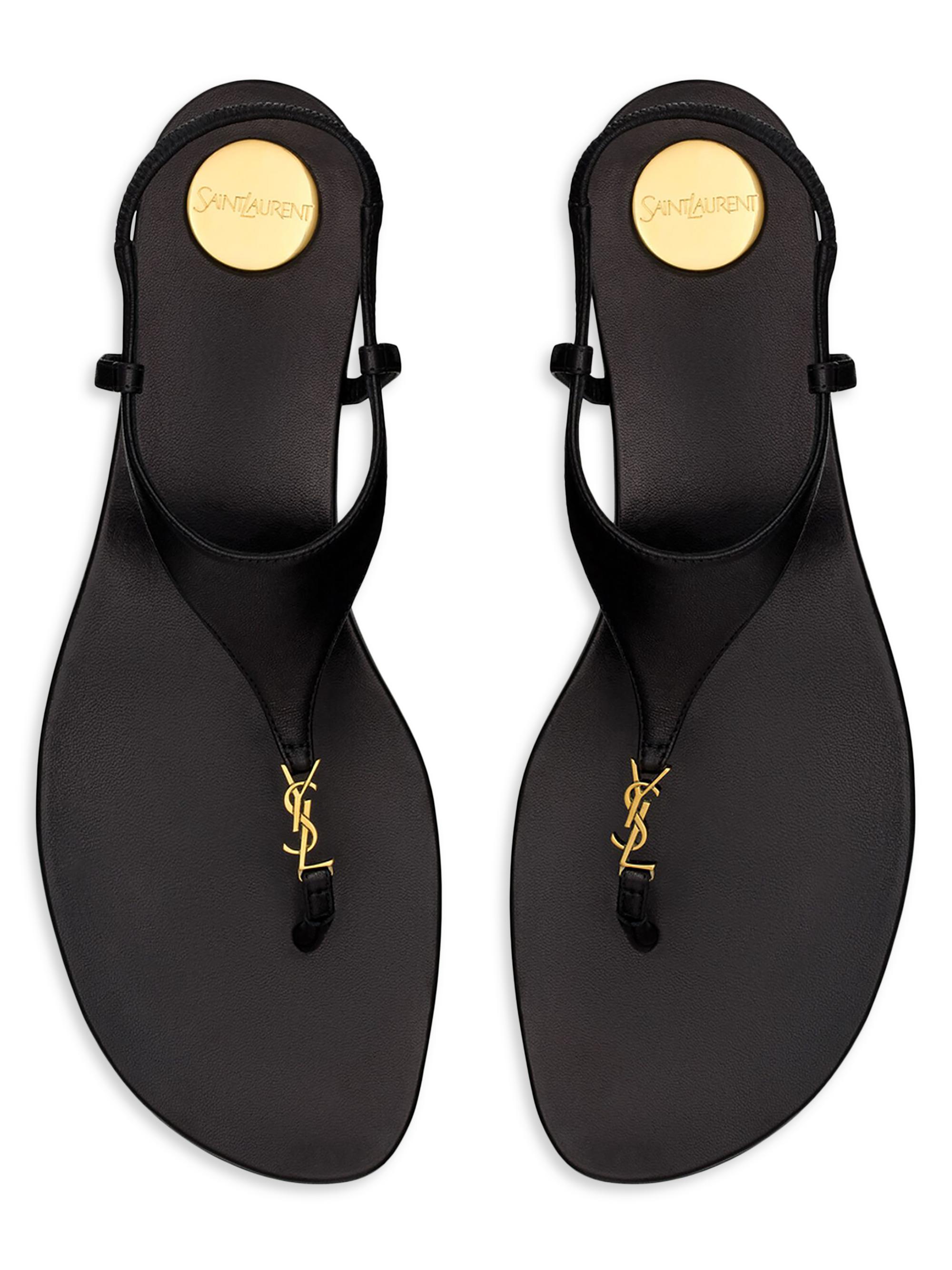 Saint Laurent Cassandra Sandals in Smooth Leather | Saks