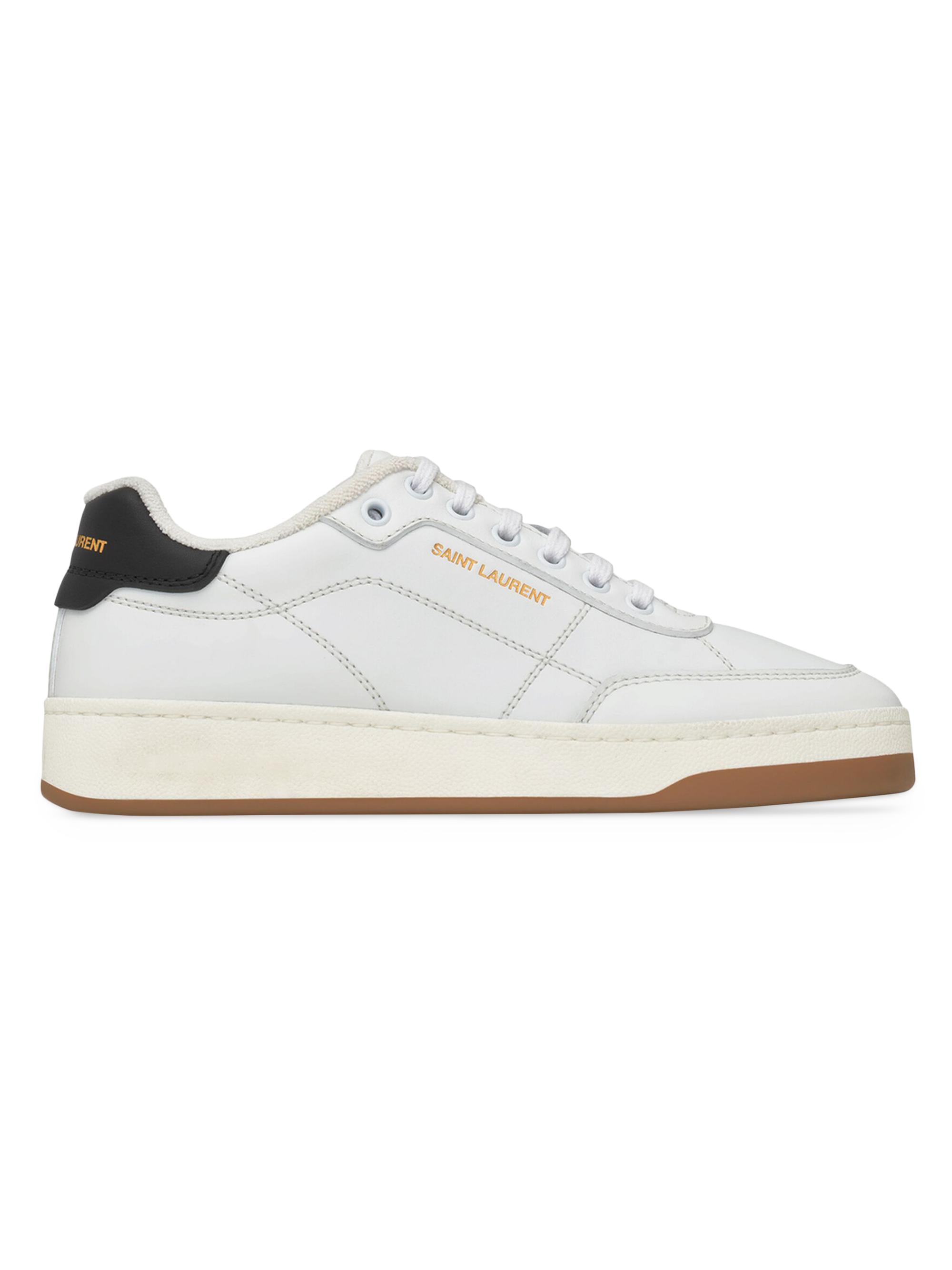 Saint Laurent Women's SL/61 Sneakers in Smooth Leather - White And Honey