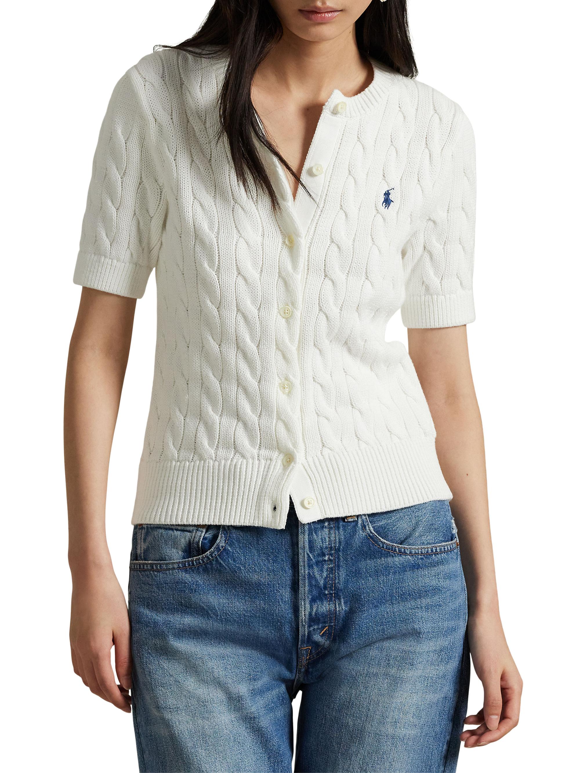 Polo Ralph Lauren Cable-Knit Short-Sleeve Cardigan | Saks Fifth Avenue
