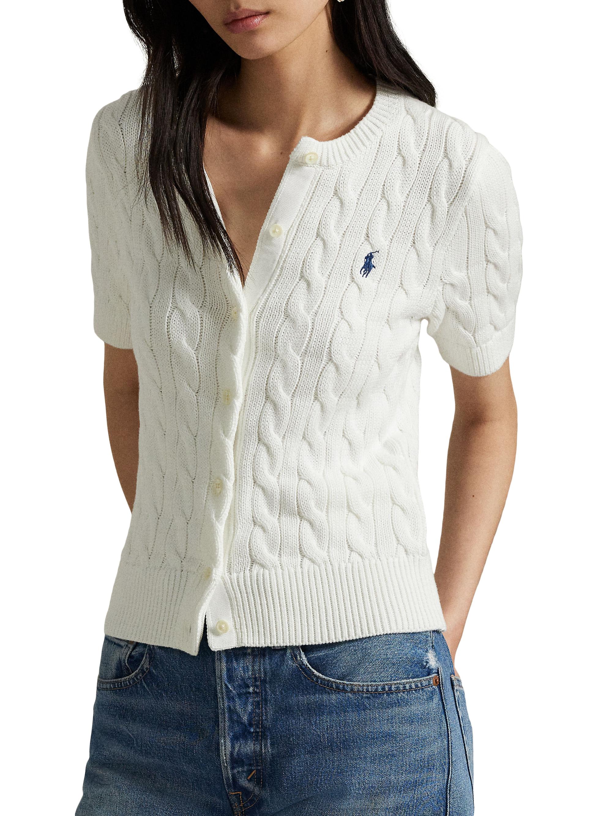 Polo Ralph Lauren Cable-Knit Short-Sleeve Cardigan | Saks Fifth Avenue