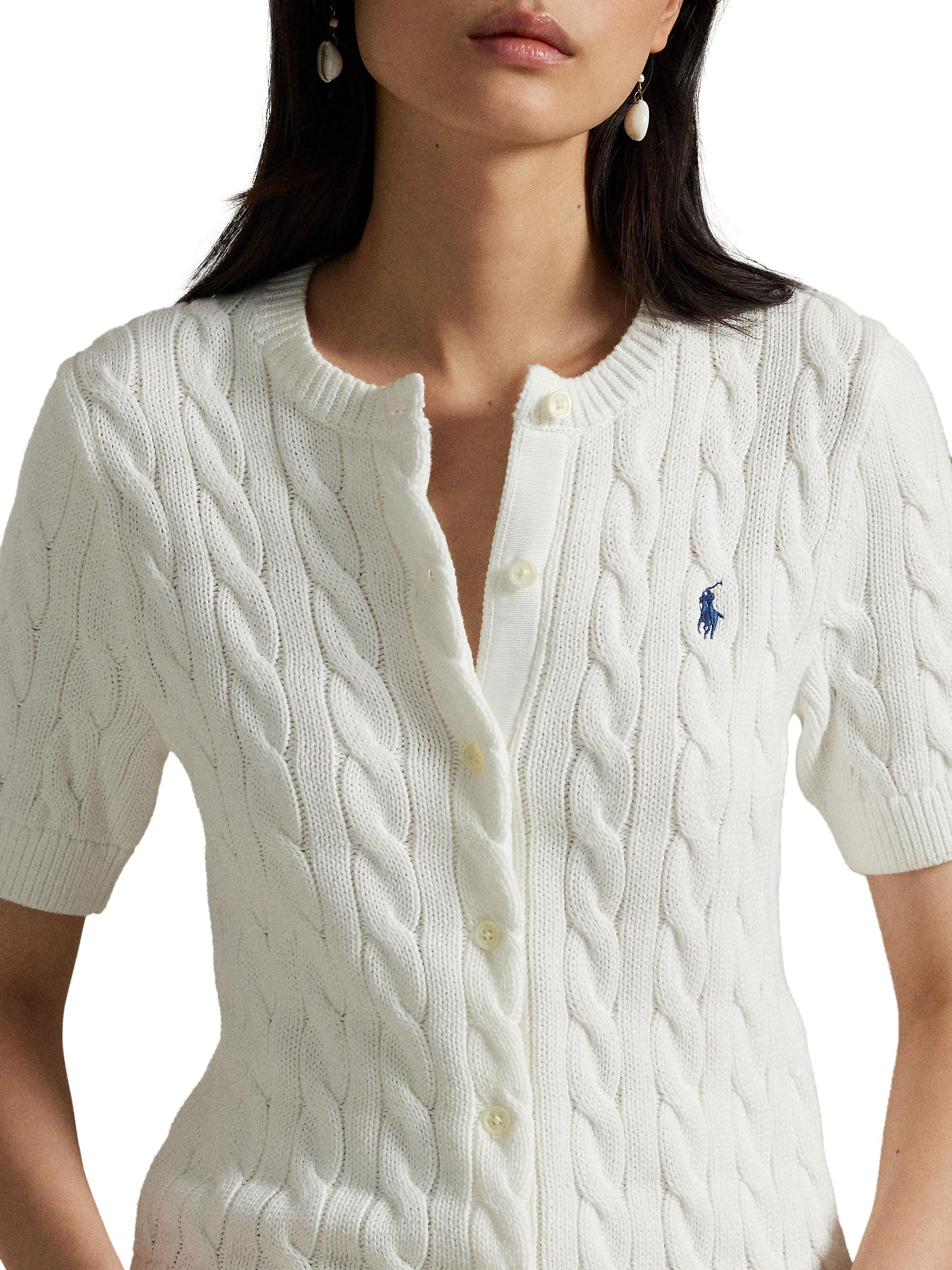 Polo Ralph Lauren Cable-Knit Short-Sleeve Cardigan | Saks Fifth Avenue