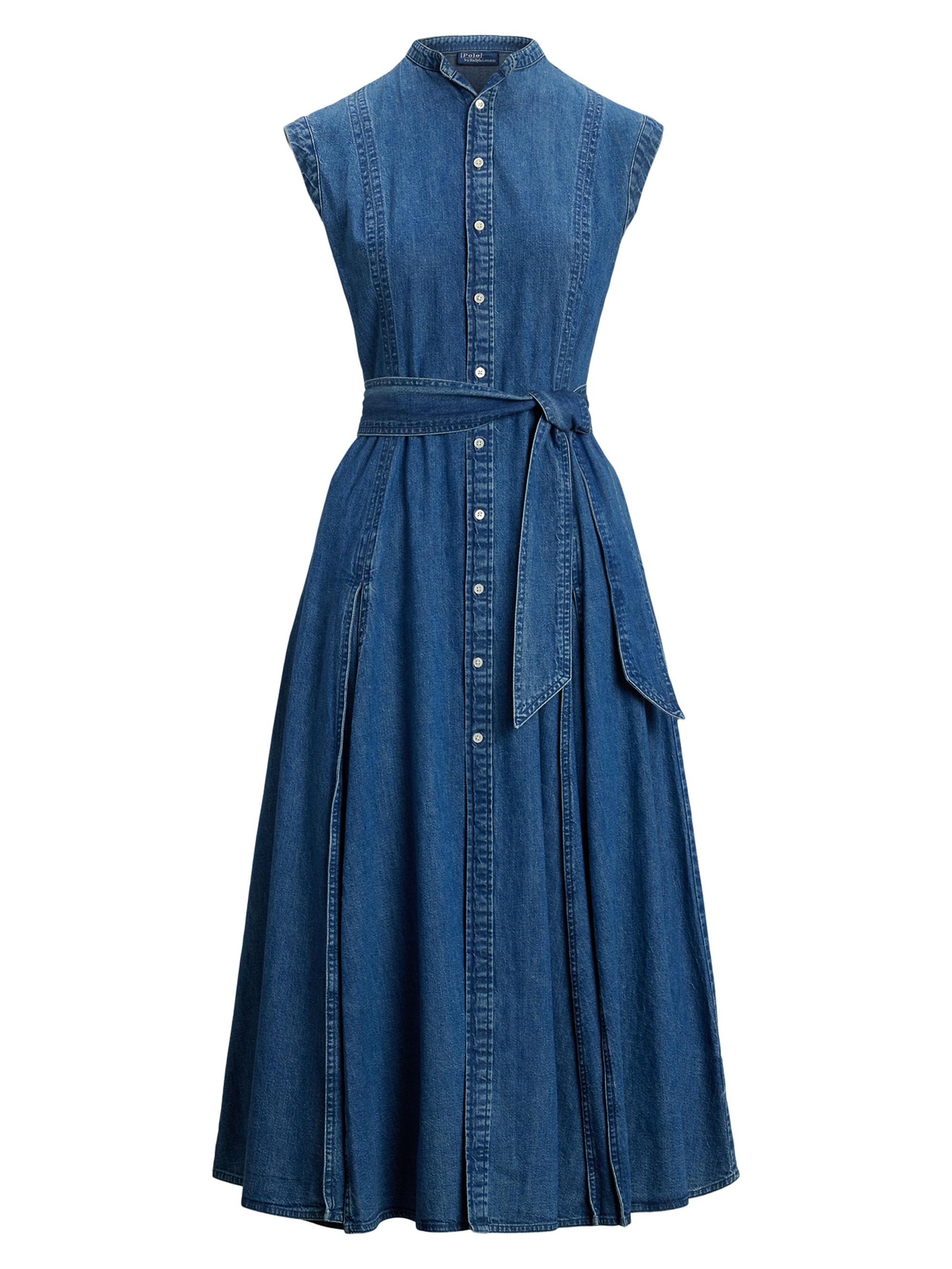 Polo Ralph Lauren Belted Denim A-Line Dress | Saks Fifth Avenue