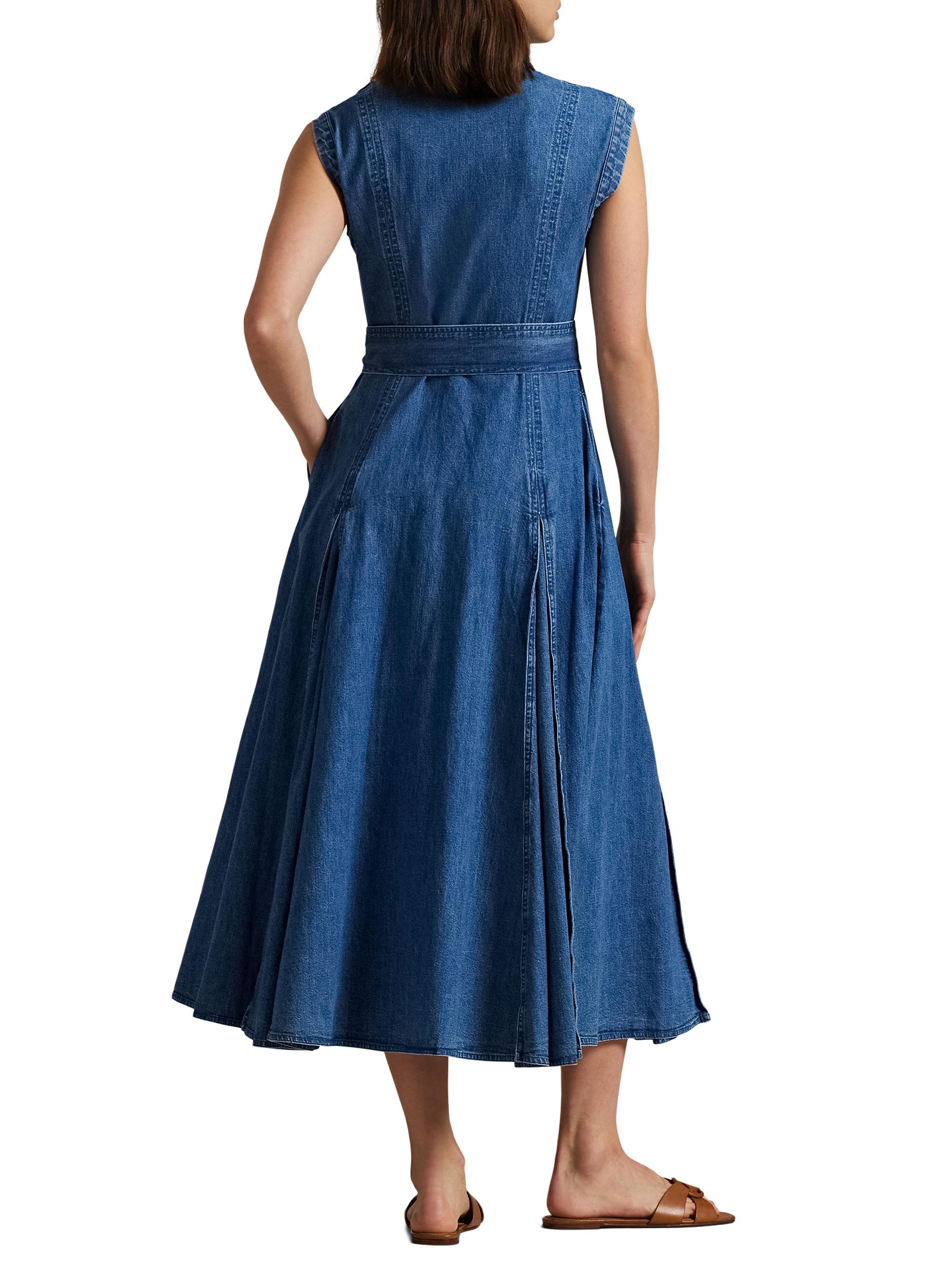 Polo Ralph Lauren Belted Denim A-Line Dress | Saks Fifth Avenue