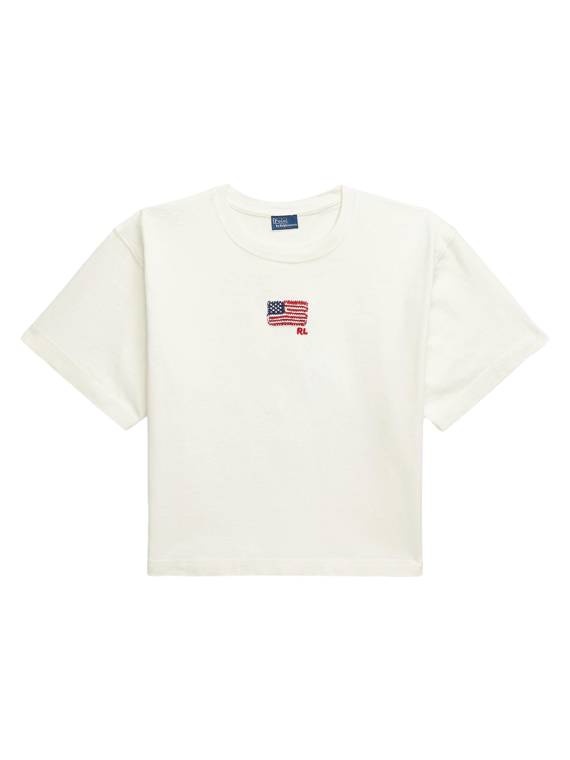 Polo Ralph Lauren Women's Flag Appliquéd Cotton T-Shirt - Nevis