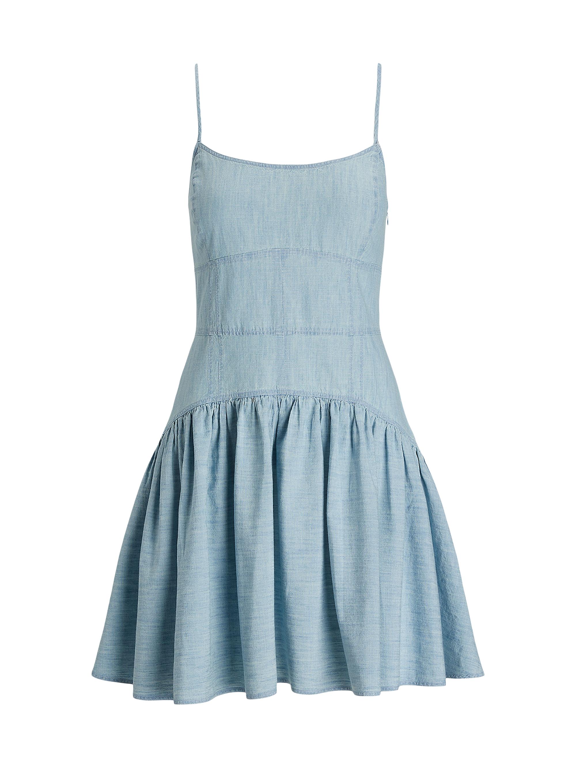 Polo Ralph Lauren Women's Paneled Cotton Chambray Fit & Flare Minidress - Chambray
