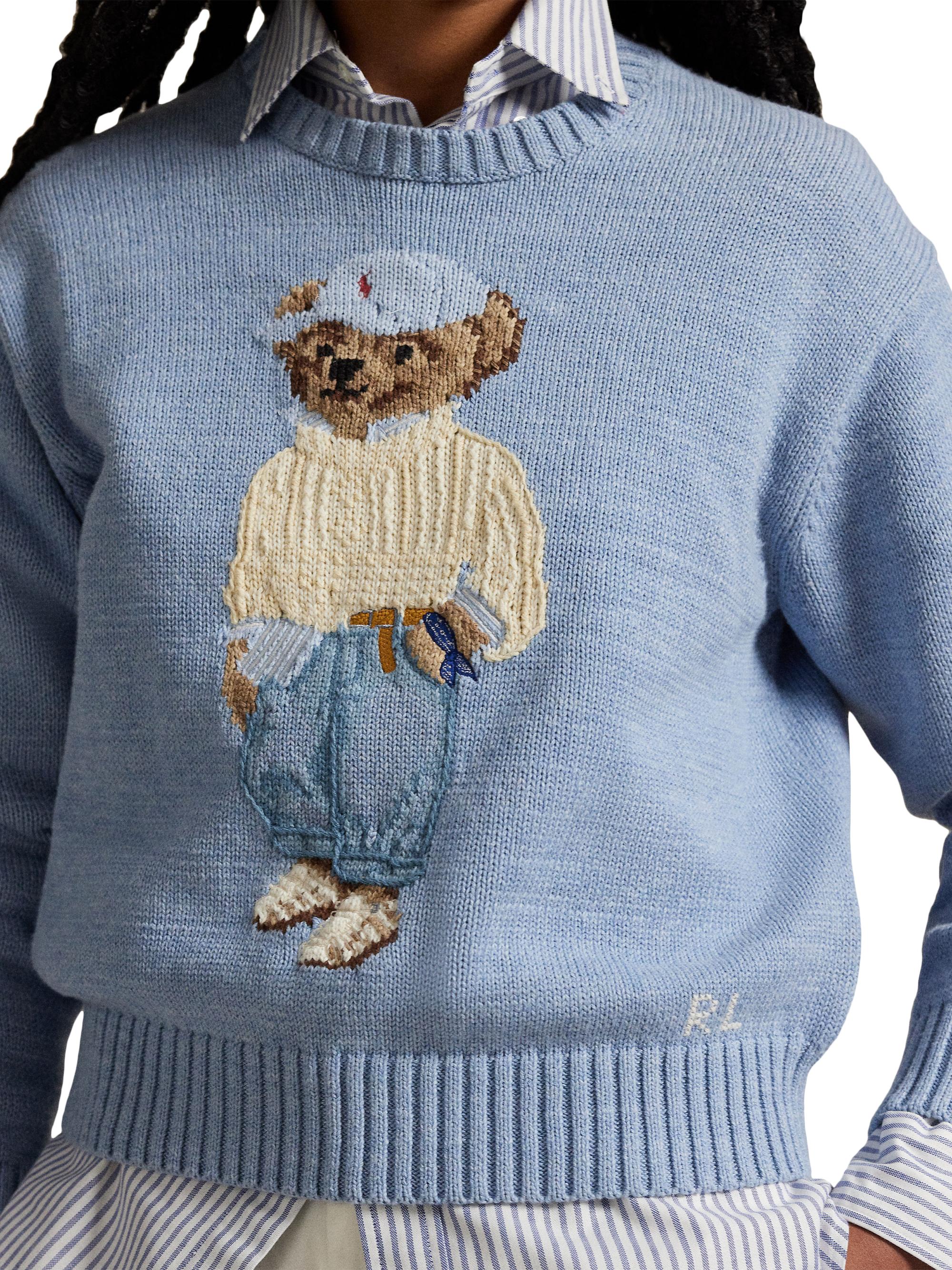 Polo Ralph Lauren Polo Bear Cotton-Knit Crewneck Sweater Saks
