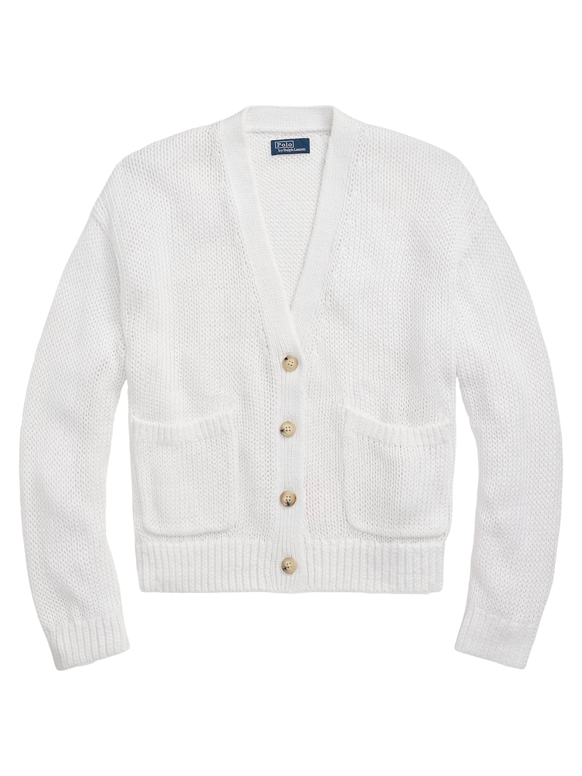Polo Ralph Lauren Women's Linen-Cotton V-Neck Cardigan - White