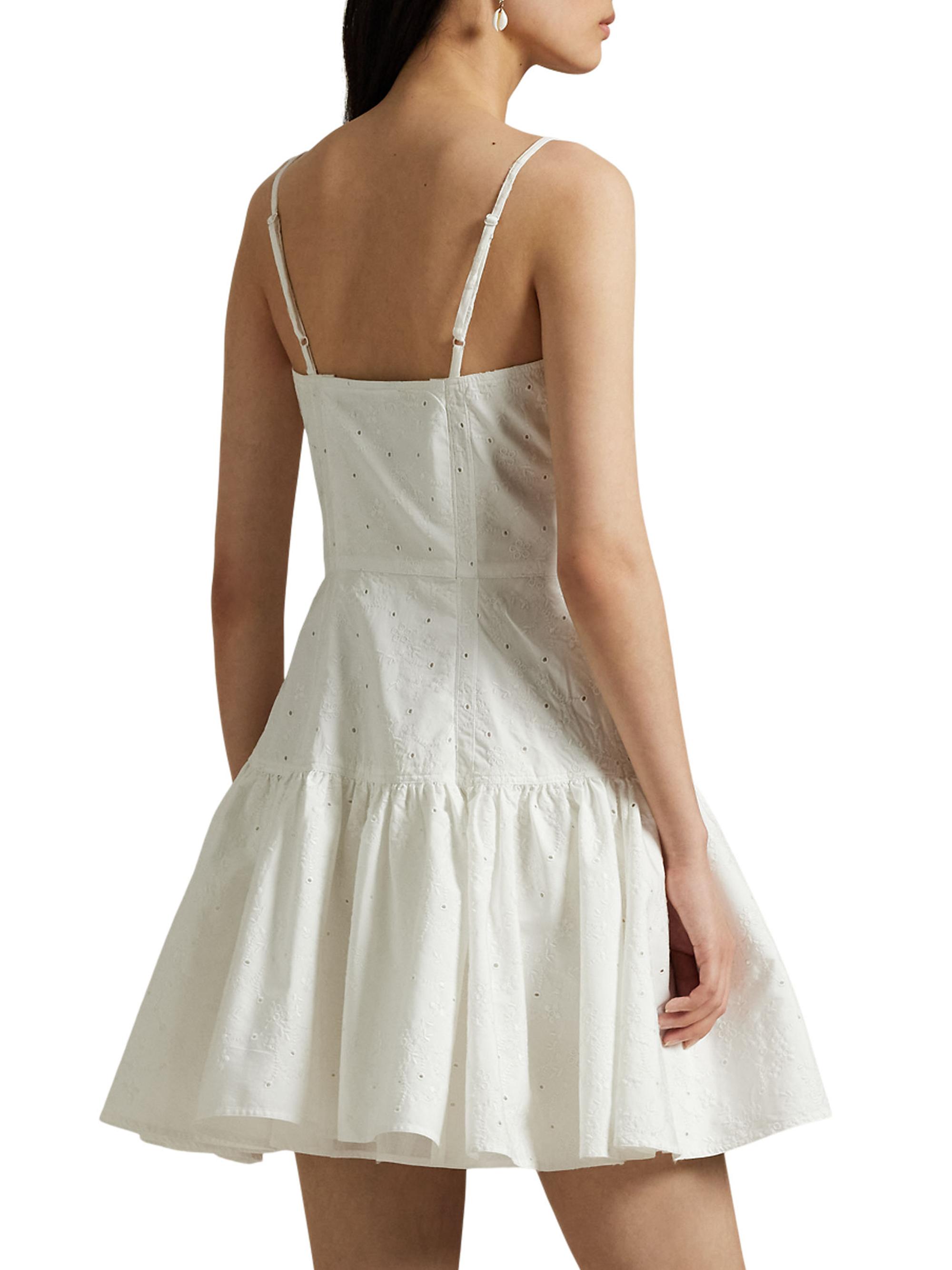 Polo Ralph Lauren Paneled Eyelet Cotton Minidress | Saks Fifth Avenue