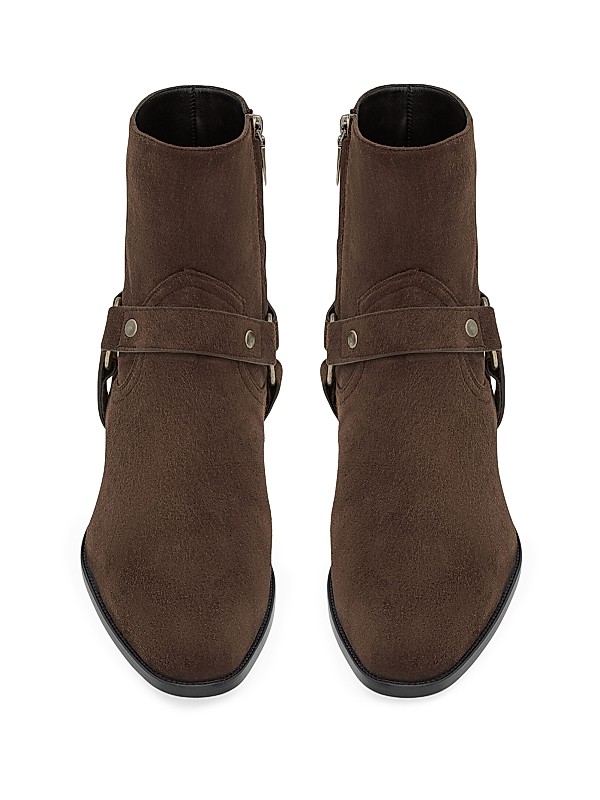 Shop Saint Laurent Wyatt Harness Boots in Suede | Saks Fifth Shop Saint Laurent Wyatt Harness Boots in Suede | Saks Fifth