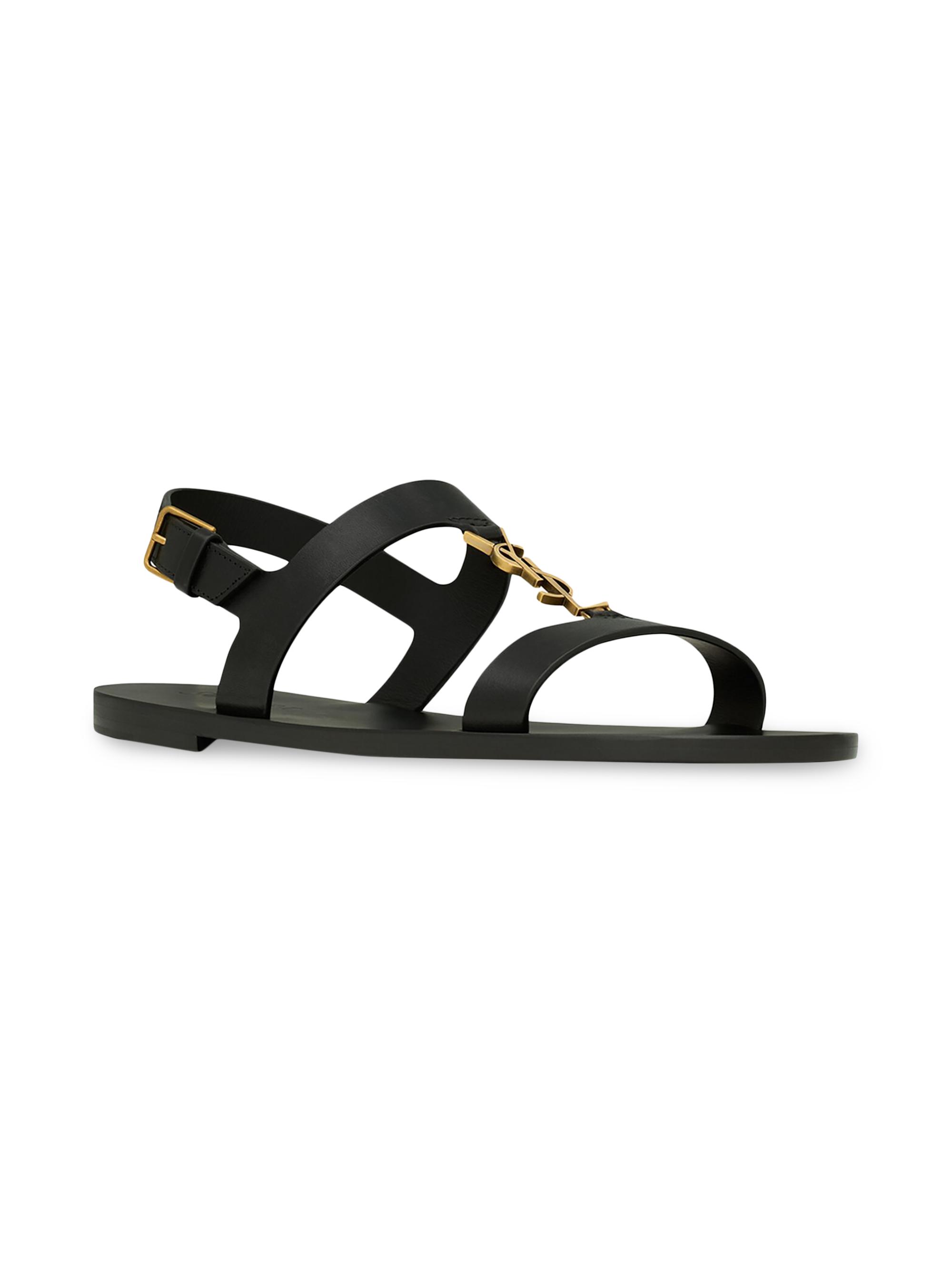 Saint Laurent Cassandre Sandals in Smooth Leather | Saks Fifth Avenue