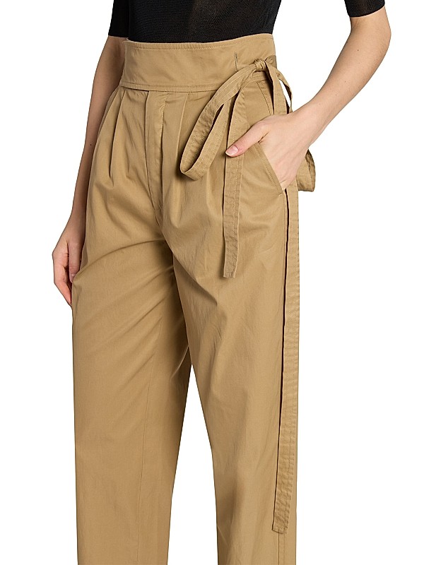 Shop Saint Laurent Paper Bag Pants in Cotton Poplin | Saks Shop Saint Laurent Paper Bag Pants in Cotton Poplin | Saks