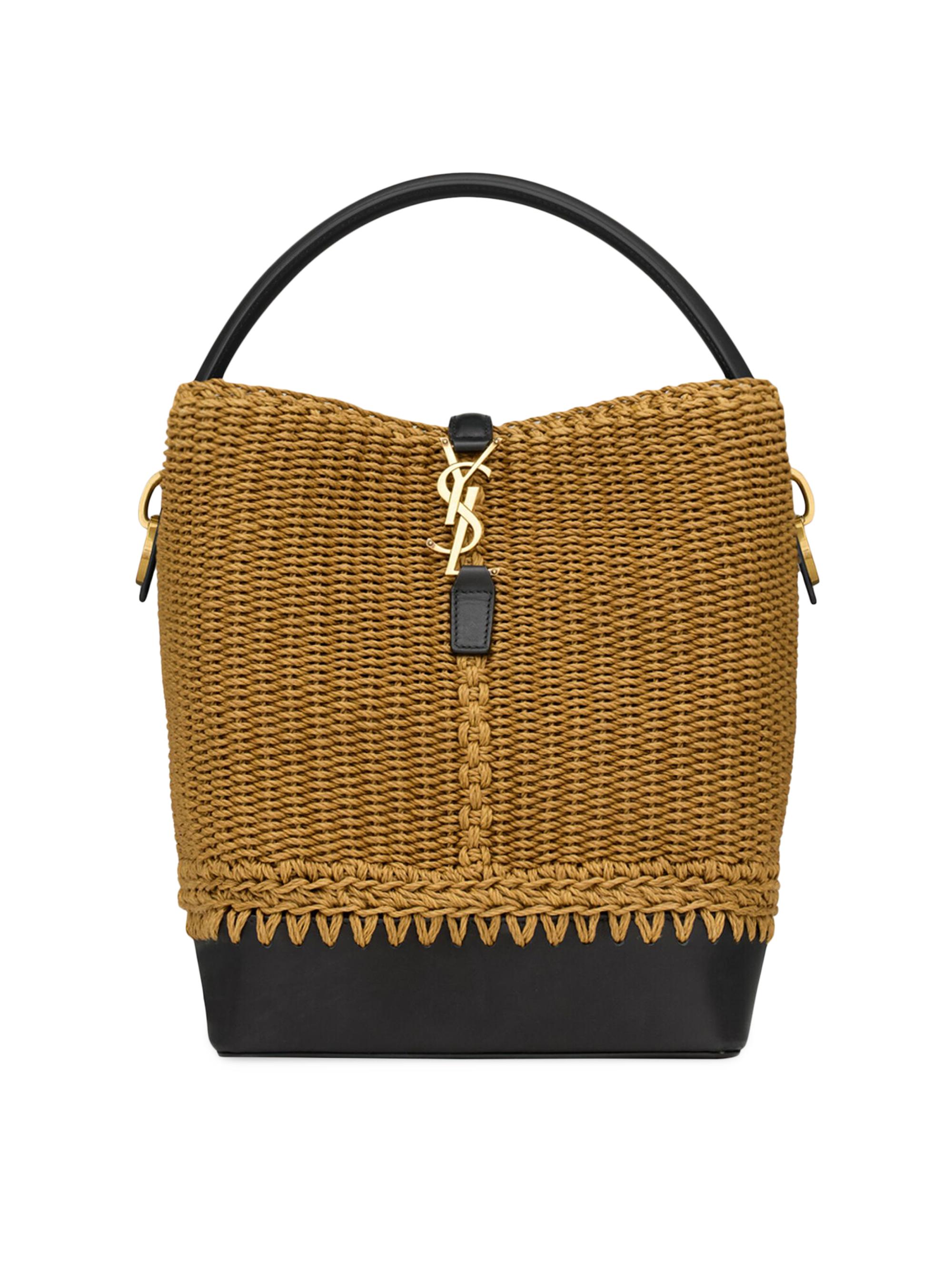 Saint Laurent Women's Le 37 Shoulder Bag in Rope and Leather - Natural Brown Noir