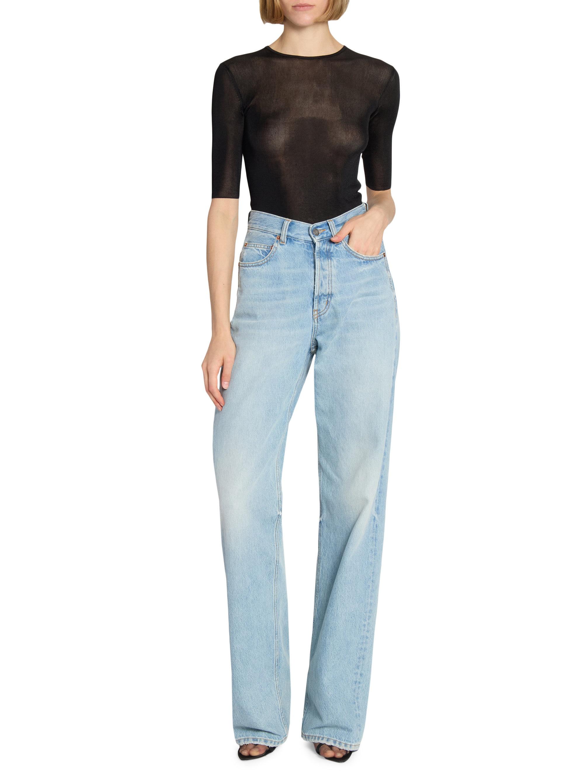 Saint Laurent V-Waist Long Baggy Jeans | Saks Fifth Avenue