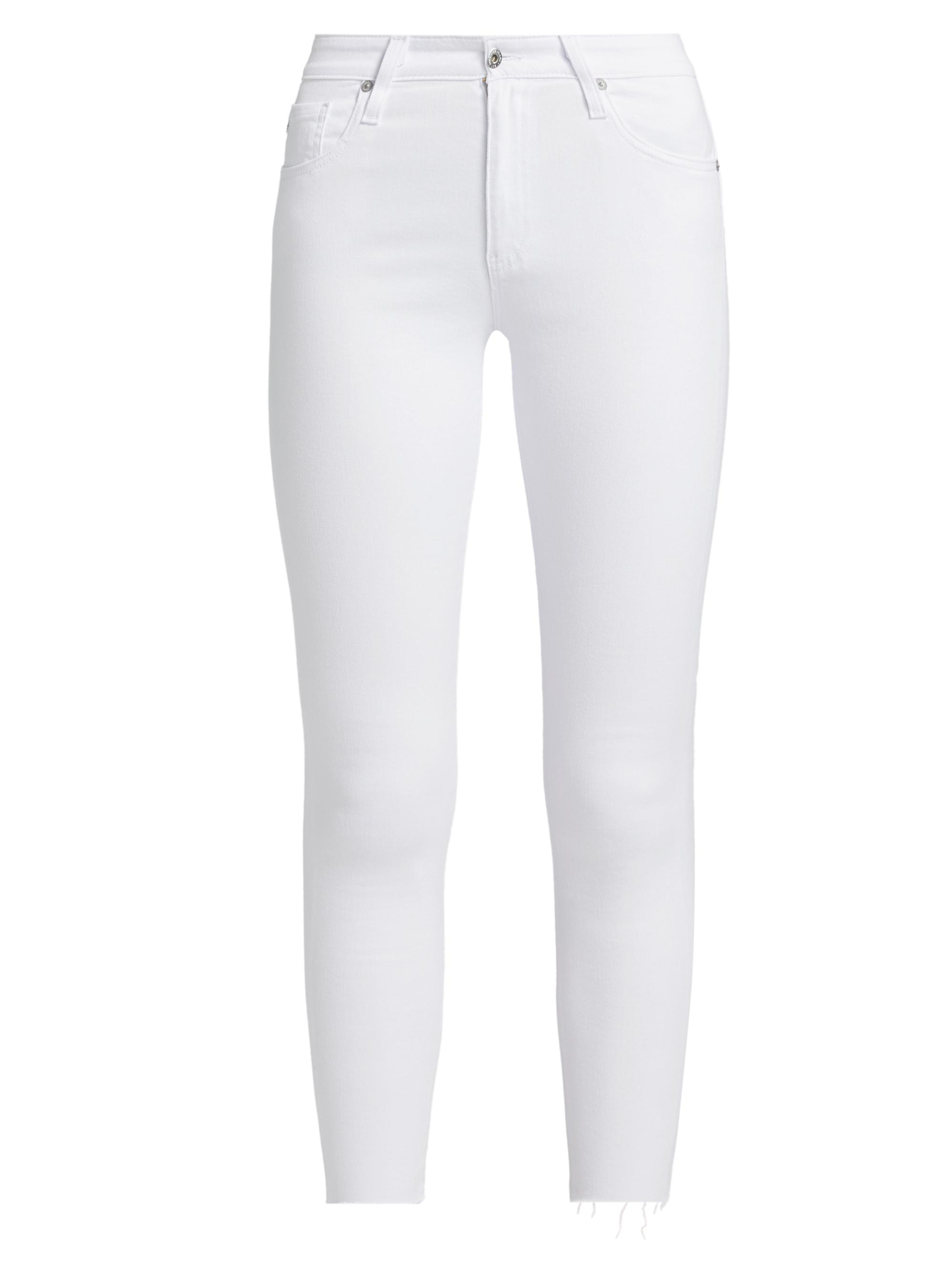 AG Jeans Women's Farrah Mid-Rise Skinny Ankle Jeans - White