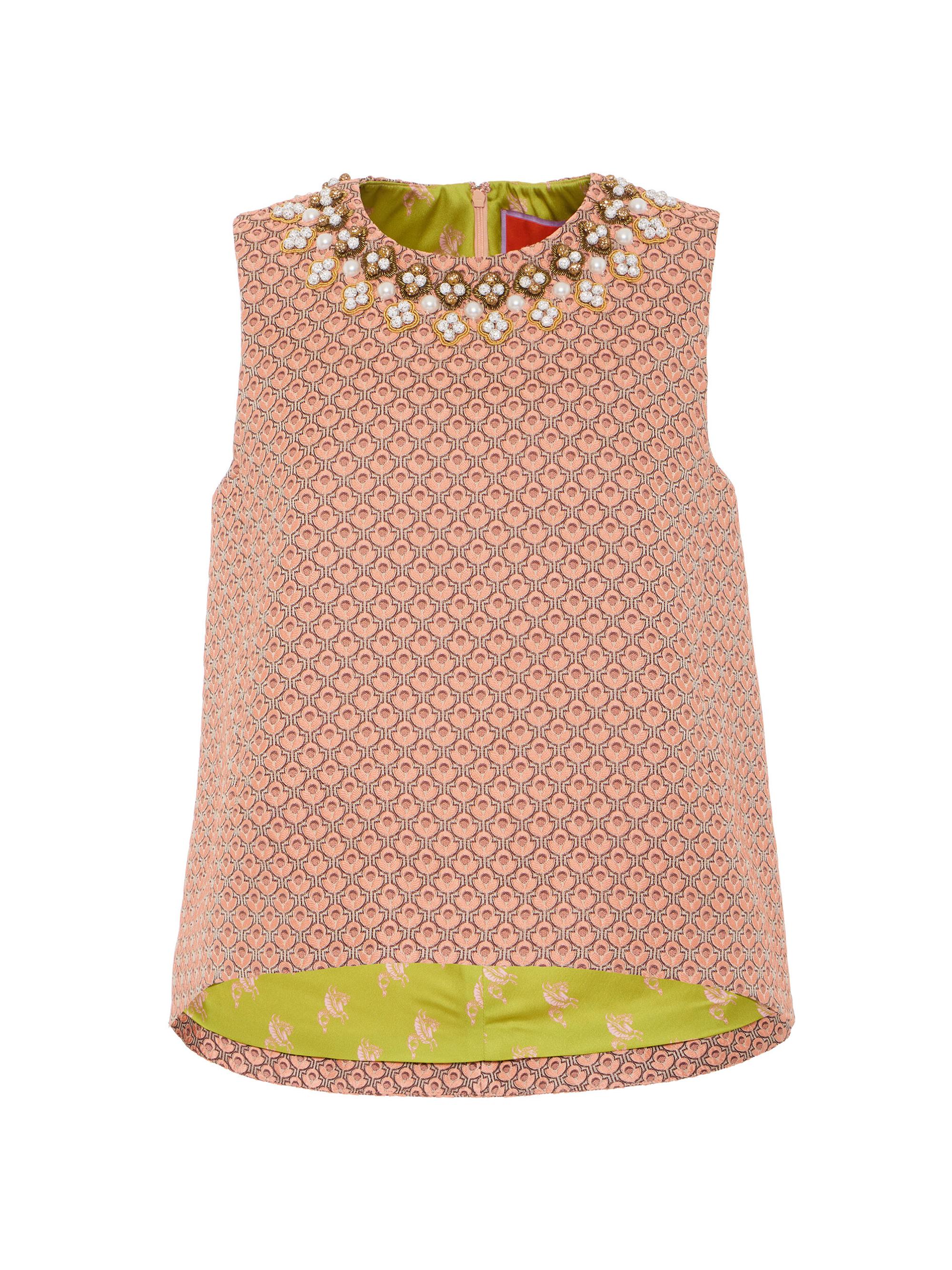 La DoubleJ Women's La Scala Top Embroidered - Tulip Jacquard Pale Pink