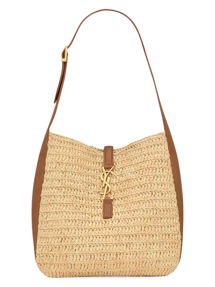 【関税&送料込】Saint Laurent Black Raffia Mini Le 5 A 7 Han Le 5 à 7 Mini raffia shoulder bag in black - Saint Laurent