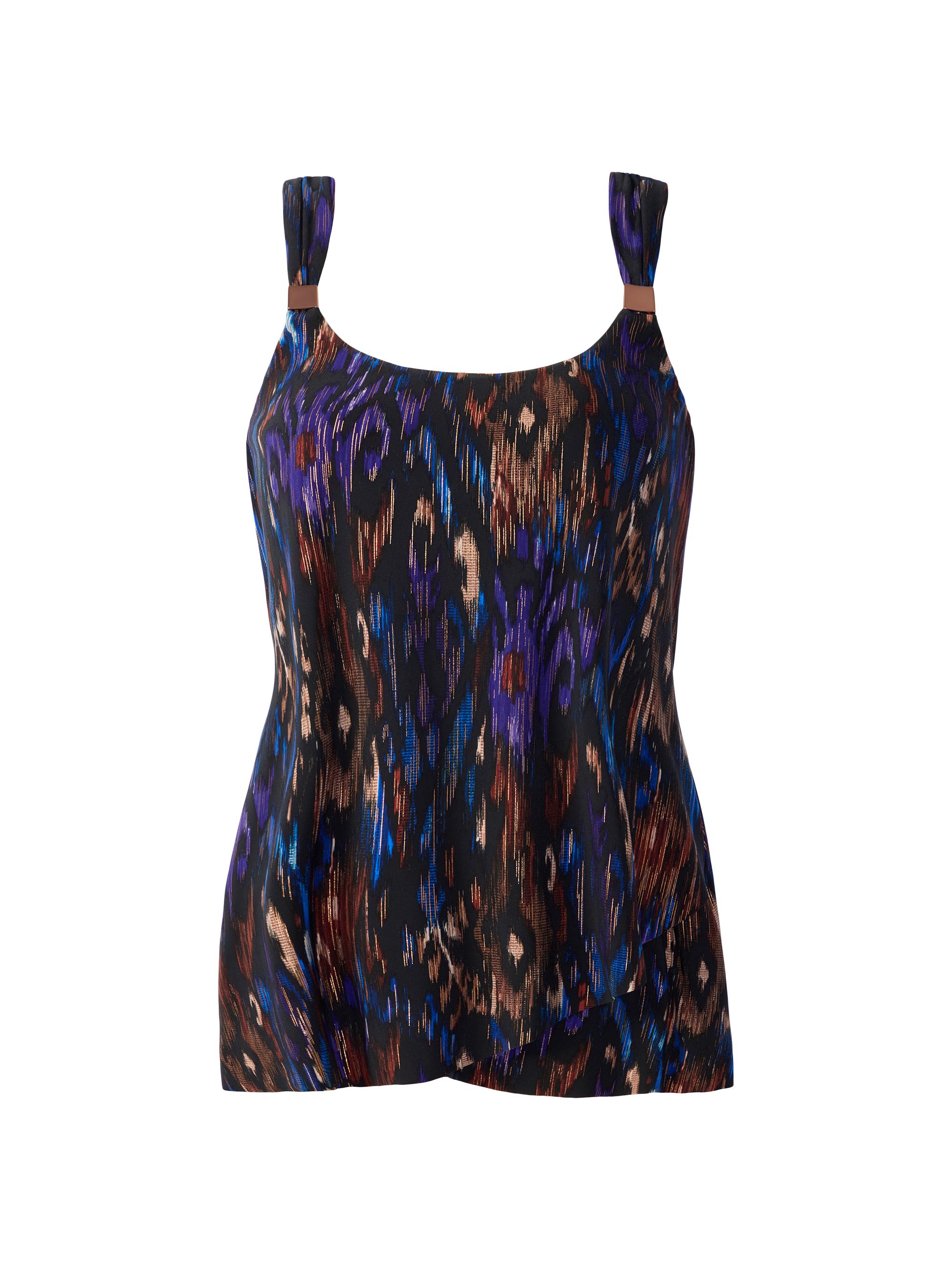 Miraclesuit Swim Women's Plus Tapiz Dazzle Tankini Top - Black Multi