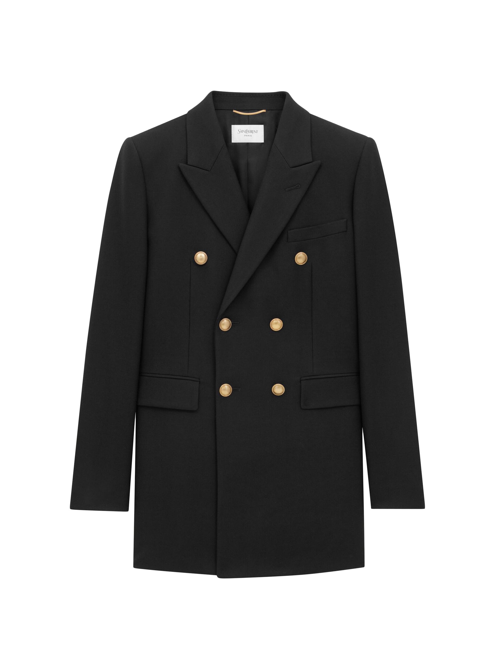 Saint Laurent Single-Breasted Blazer in Grain De Poudre | Saks