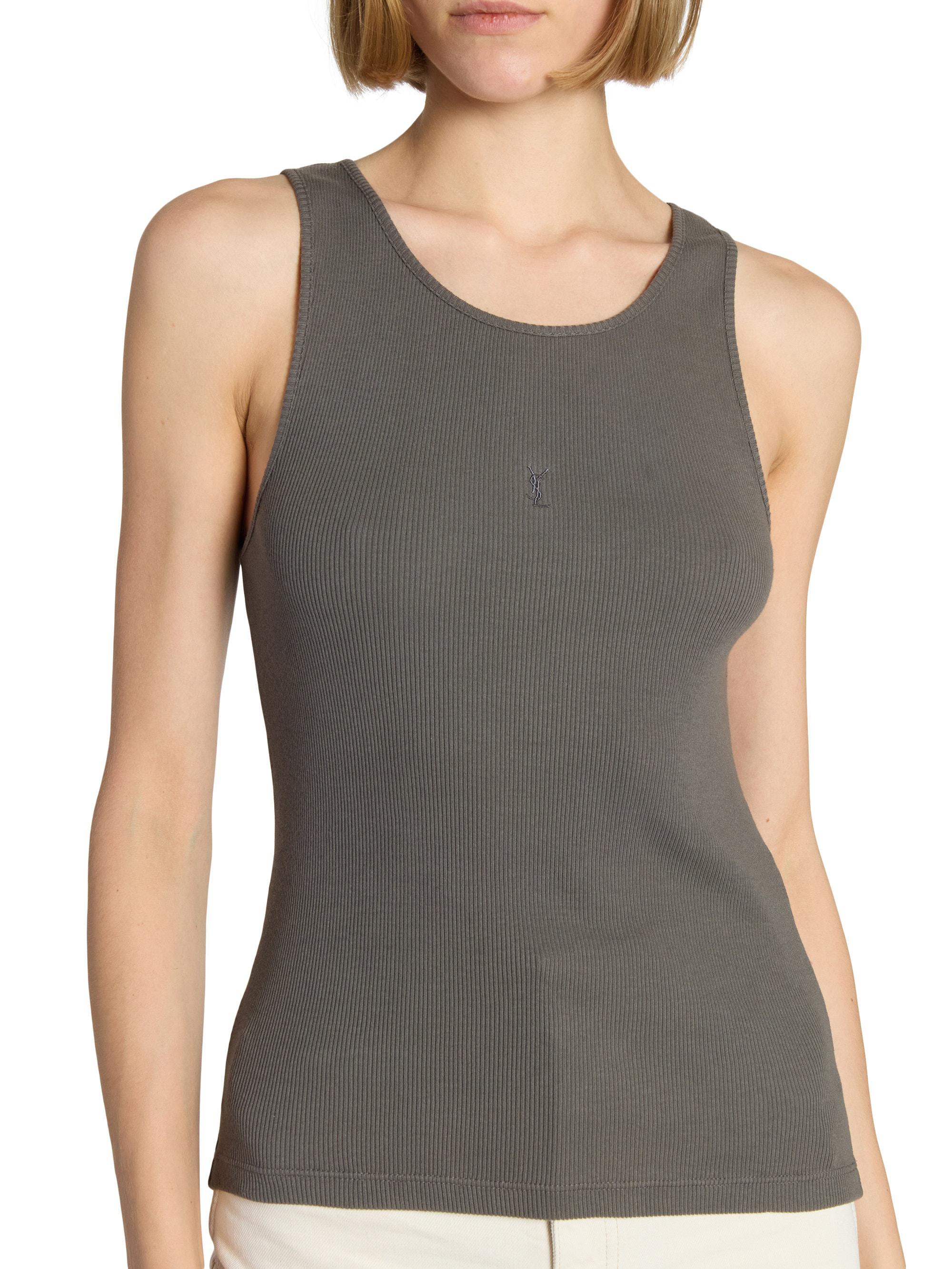 Tシャツ・カットソー SAINT LAURENT CASSANDRE TANK TOP IN COTTON Saint Laurent Cassandre Tank Top | Saks Fifth Avenue
