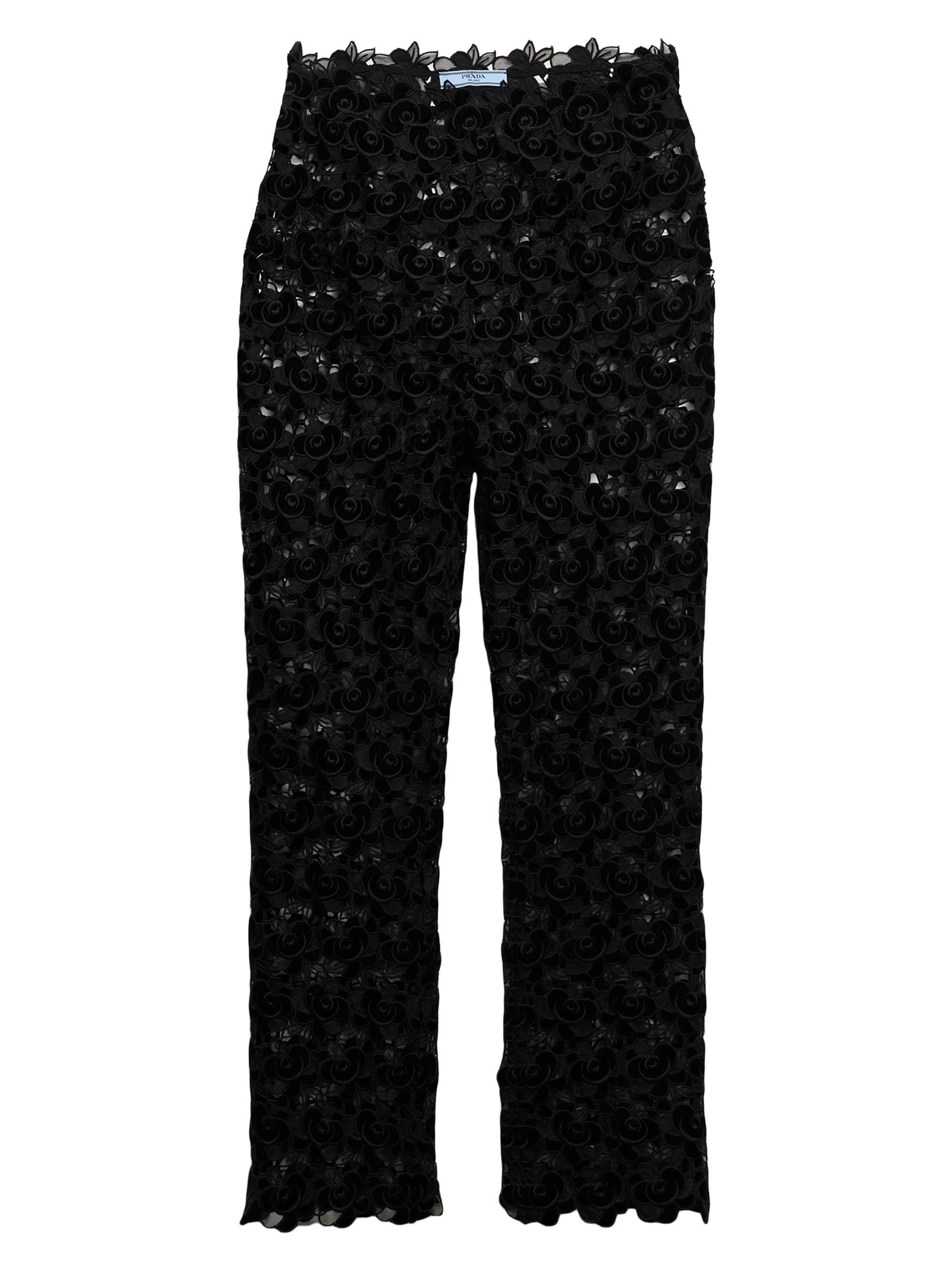 Prada Women's Guipure Lace Trousers - Black