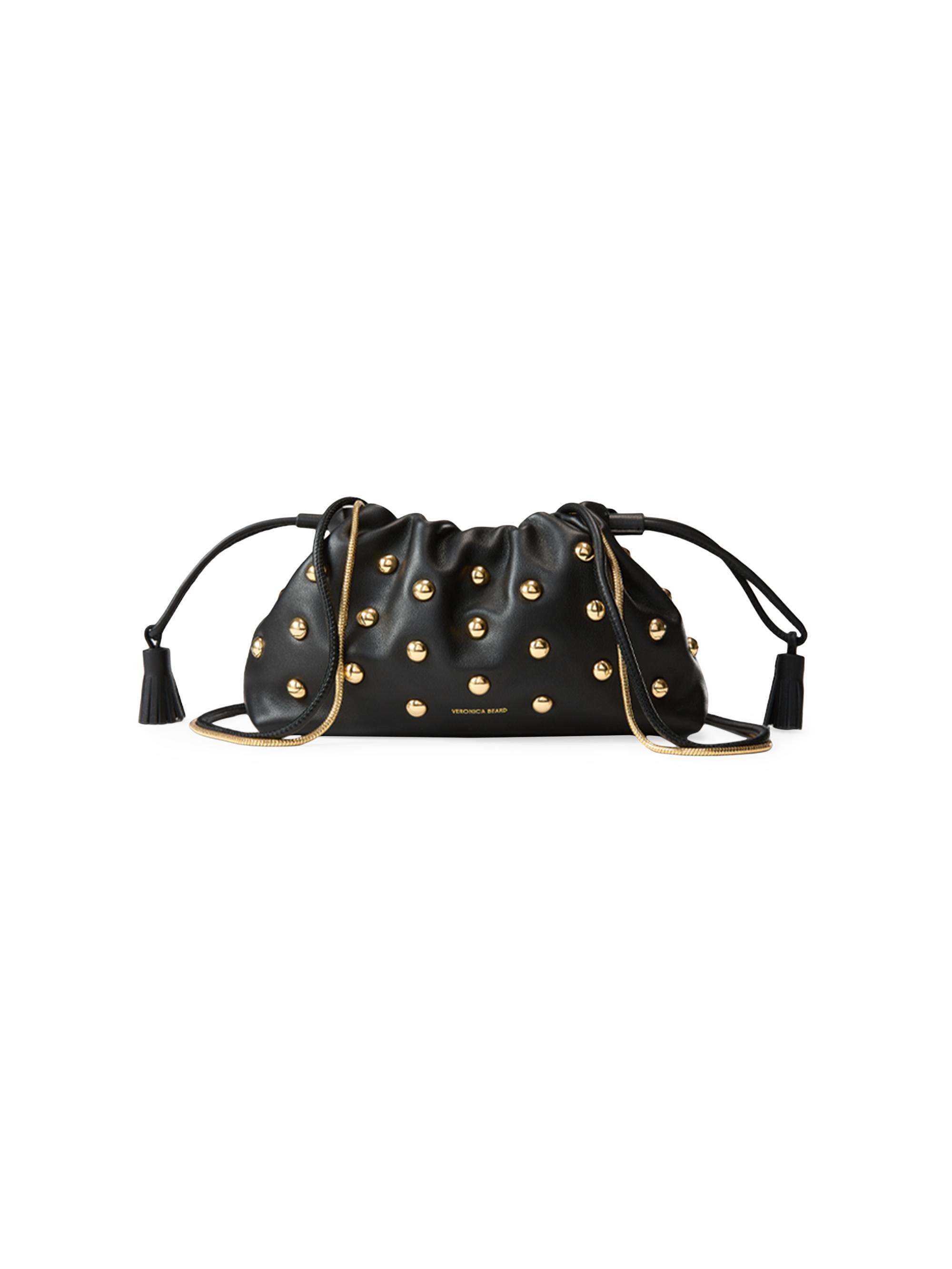 Veronica Beard Women's Stash  Studded Leather Clutch - Black Gold
