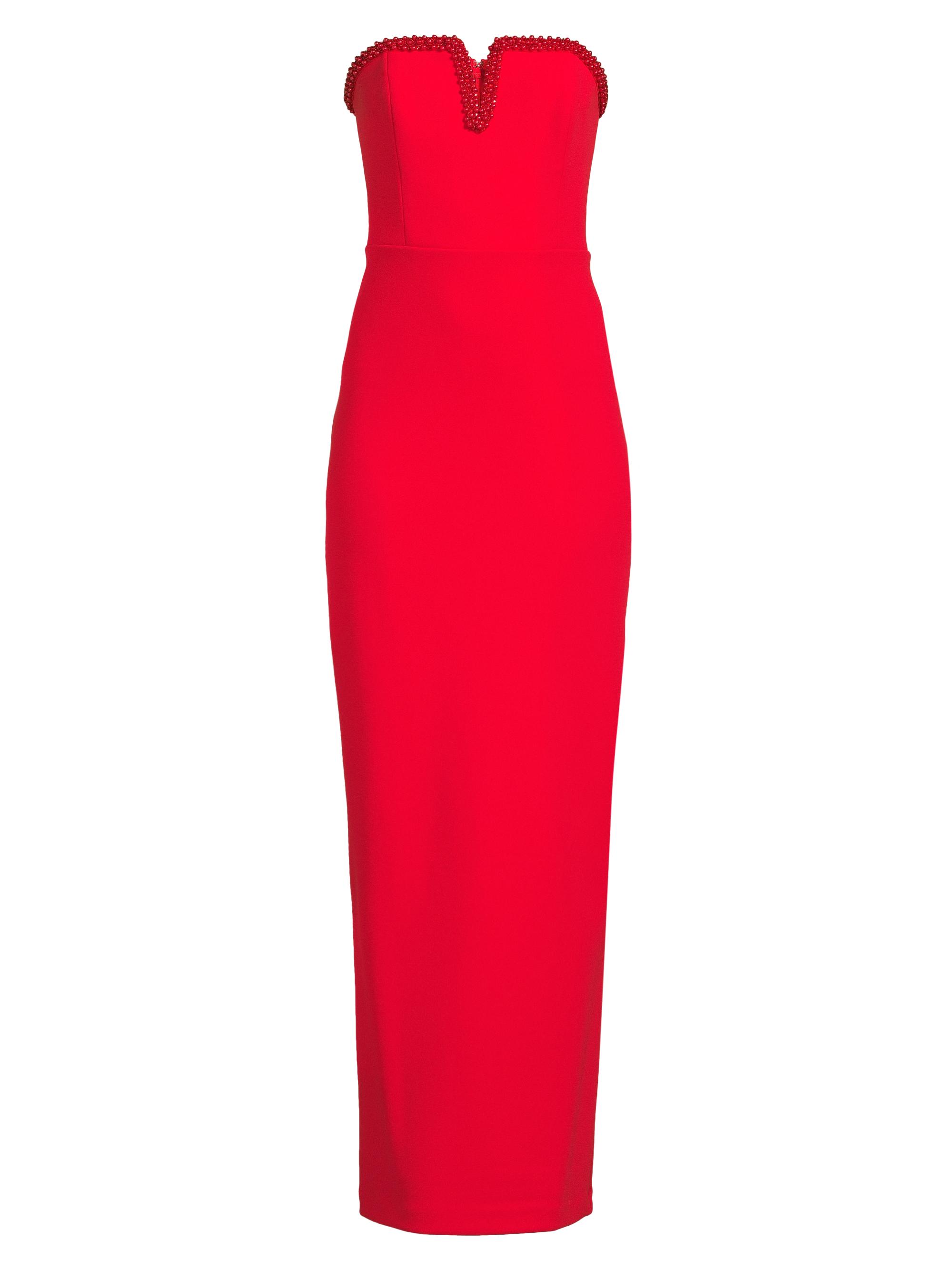 Aidan Mattox Women's Bonded Crepe Column Gown - Red Heat