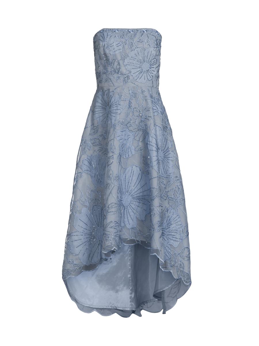 navy blue dress for baby girl Seni & Cade Juniors' Floral Sequined Strapless Dress - Ivory/Pink main image 1