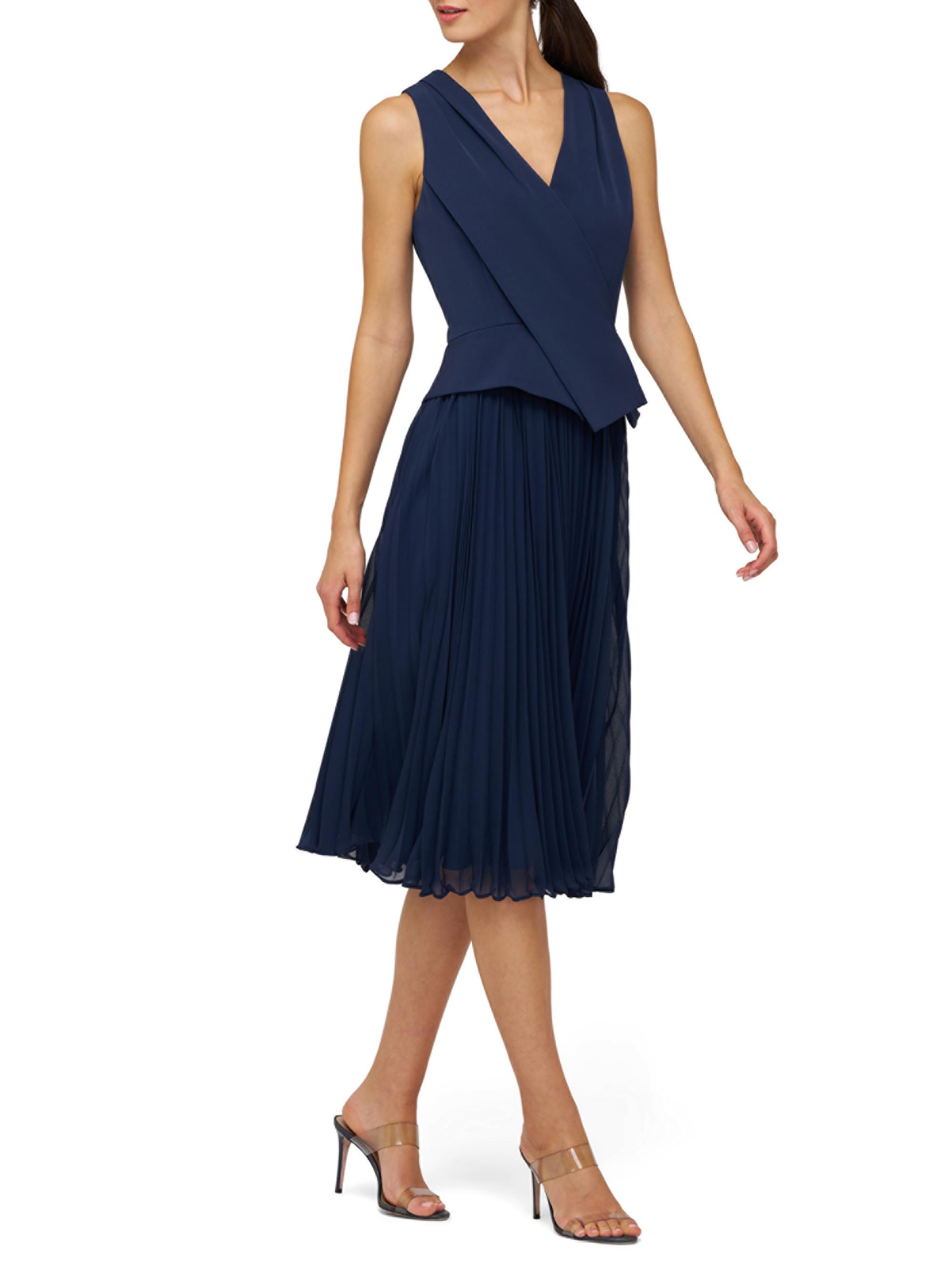 compact stretch crepe midi dress Stretch Crepe Sleeveless Midi Dress