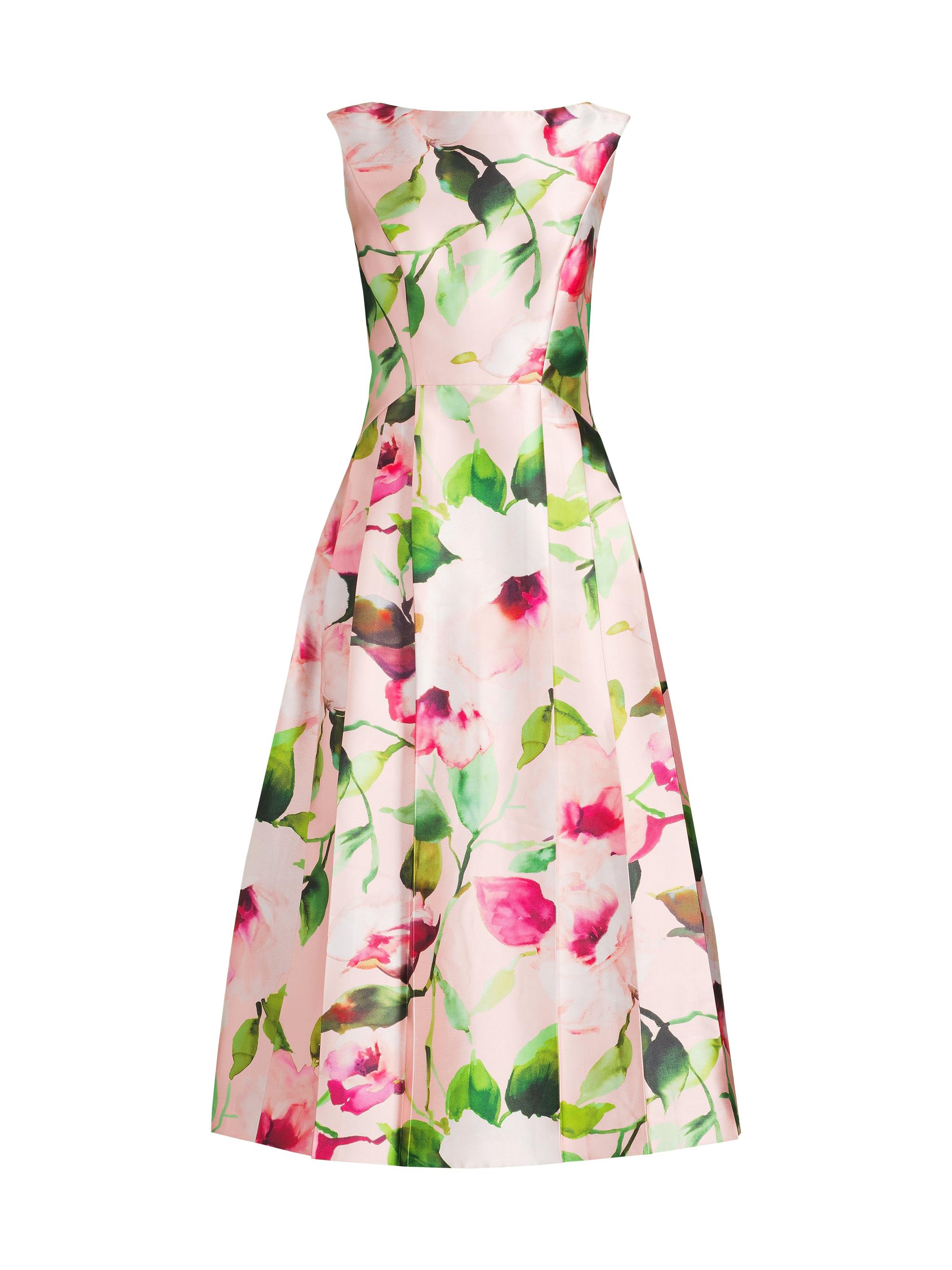 Kay Unger Kristen Floral Pleated Midi-Dress | Saks Fifth Avenue