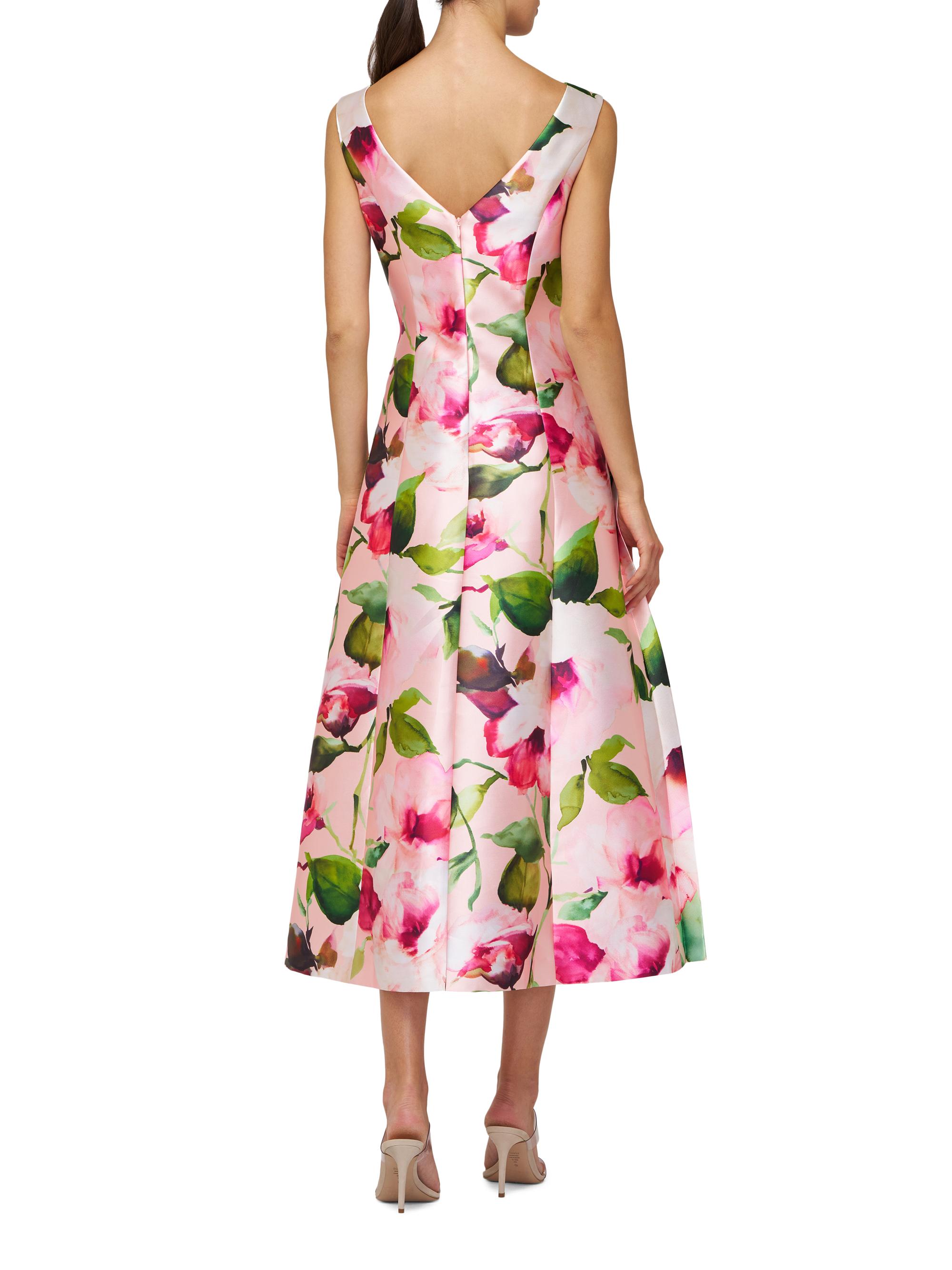 Kay Unger Kristen Floral Pleated Midi-Dress | Saks Fifth Avenue