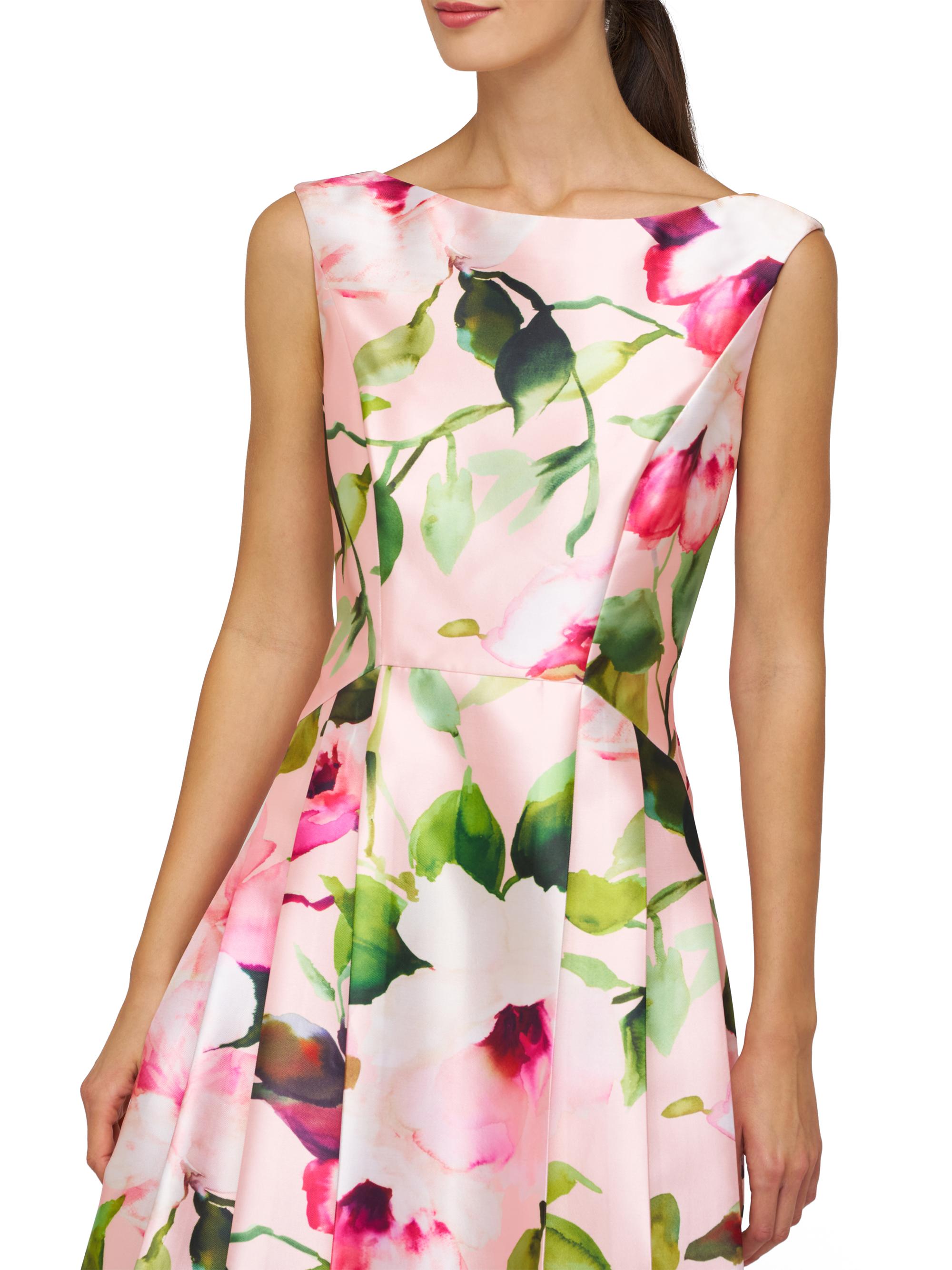 Kay Unger Kristen Floral Pleated Midi-Dress | Saks Fifth Avenue