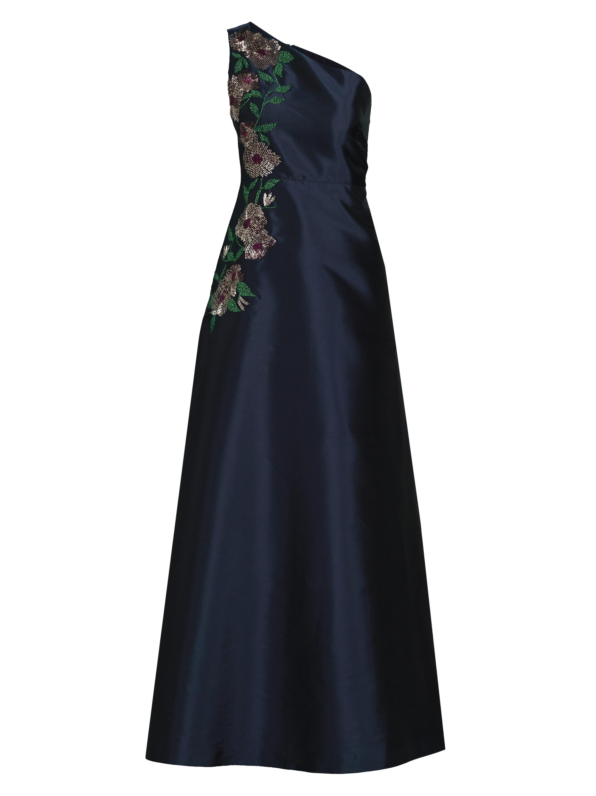 Kay Unger Tiara Floral Jacqaurd One-Shoulder Gown | Saks Fifth Avenue