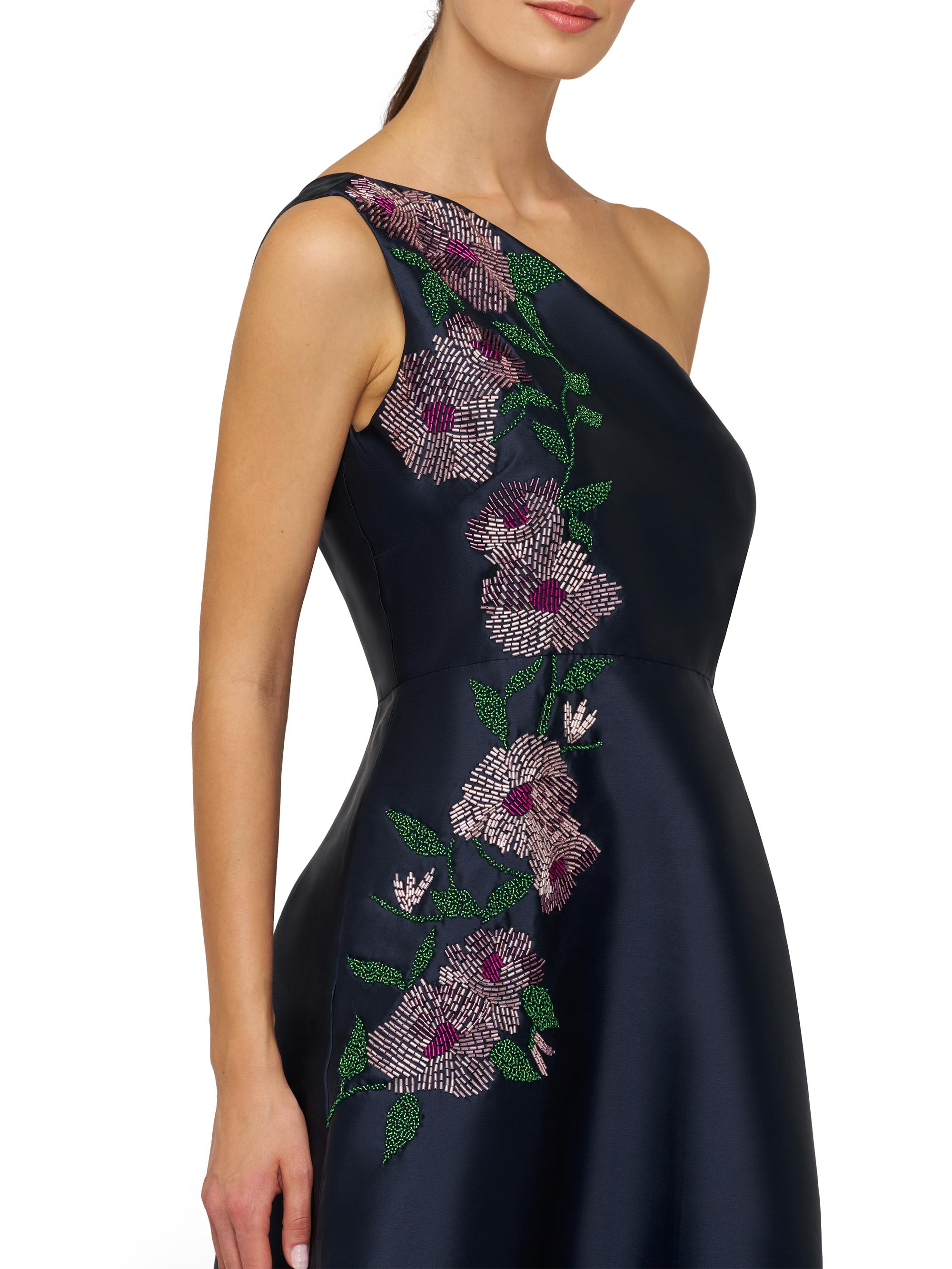 Kay Unger Women's Giada Beaded One-Shoulder Gown - Blue - Gowns