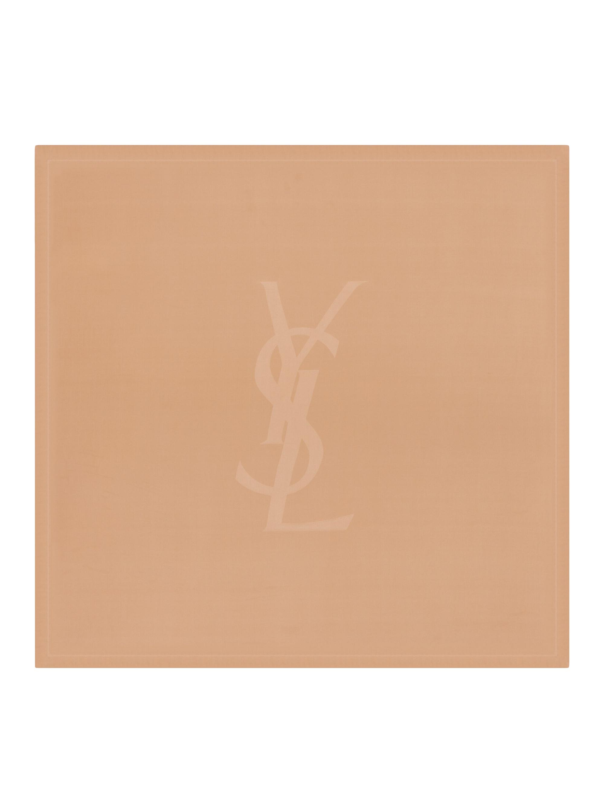 Saint Laurent Women's Cassandre Square Scarf in Silk Charmeuse - Beige