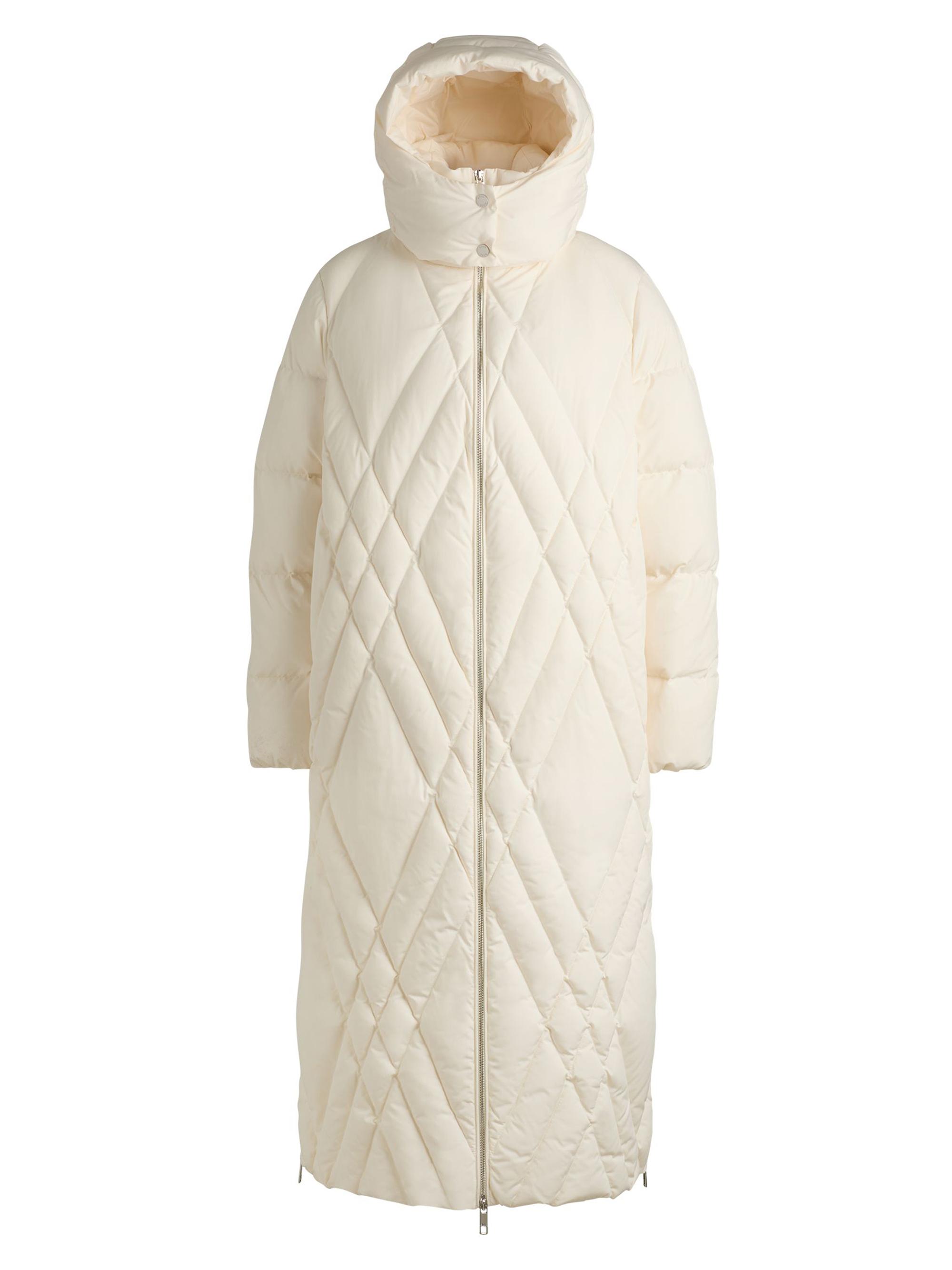 BOSS Women's Quilted Down Coat with Adjustable Hood - Natural