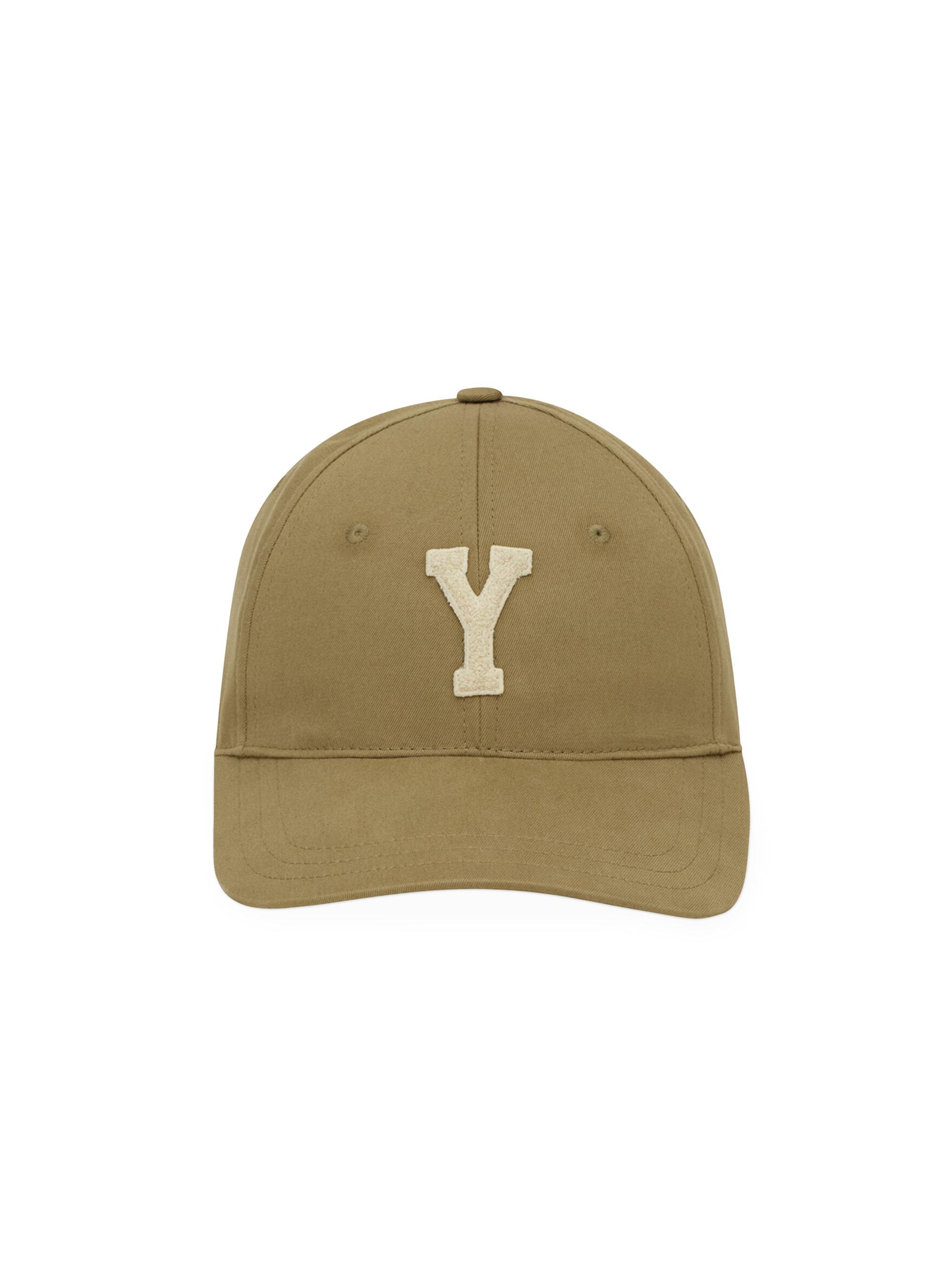 Saint Laurent Women's Y Varsity Cap in Gabardine - Sand And