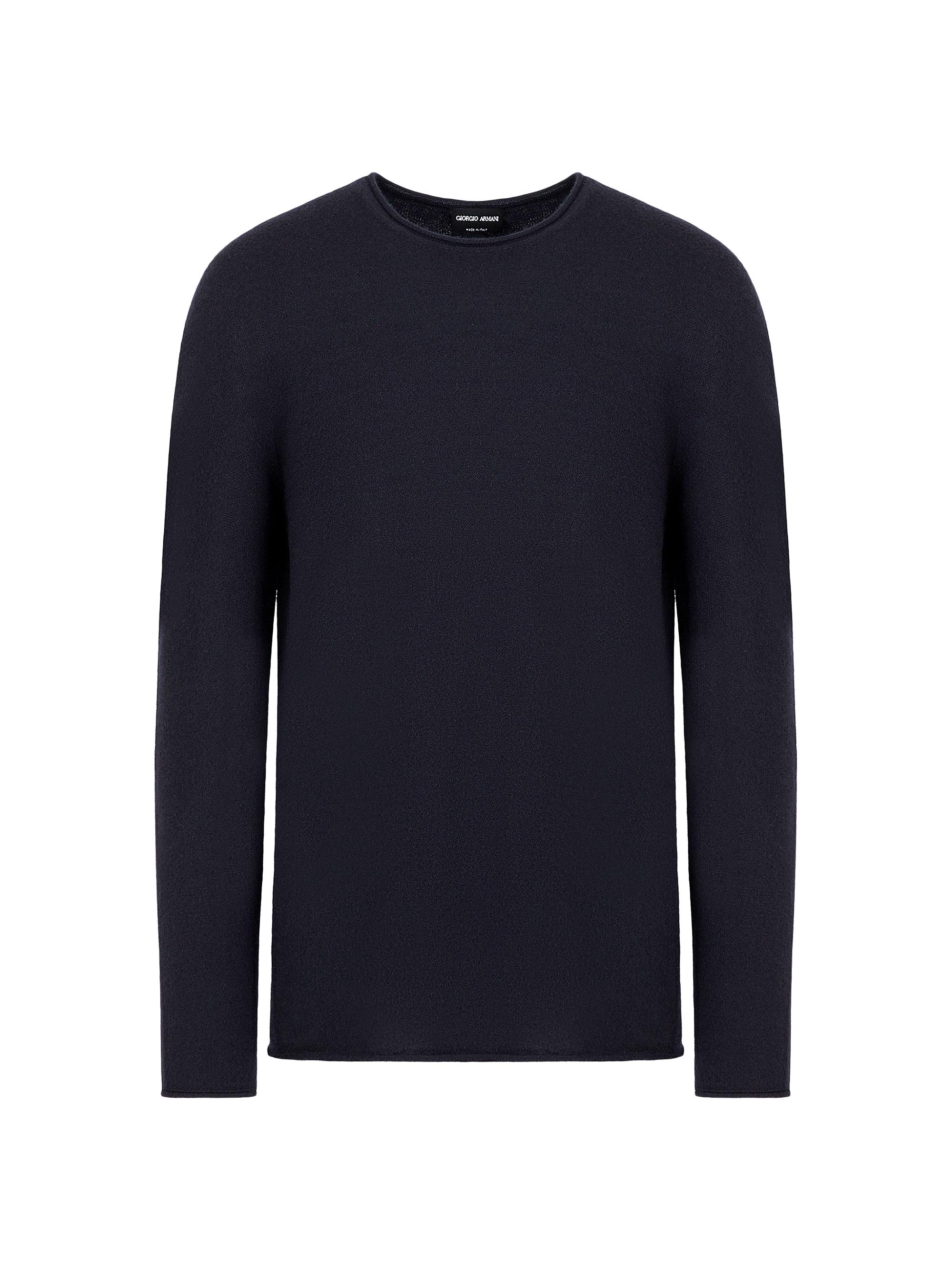 Giorgio Armani Men's Crewneck Cashmere Jumper - Blue