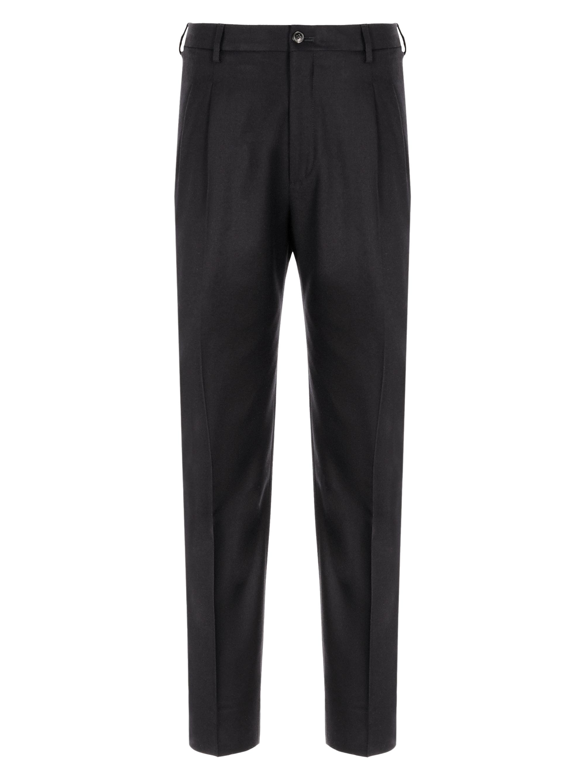 Giorgio Armani Men's Pleated Wool-Cashmere Trousers - Blue