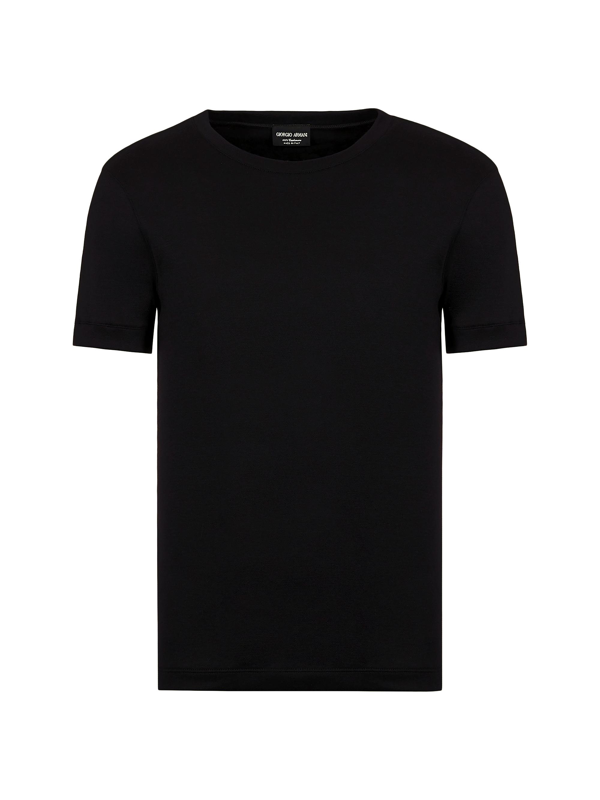Giorgio Armani Men's Cashmere Jersey Short-Sleeve T-Shirt - Nero