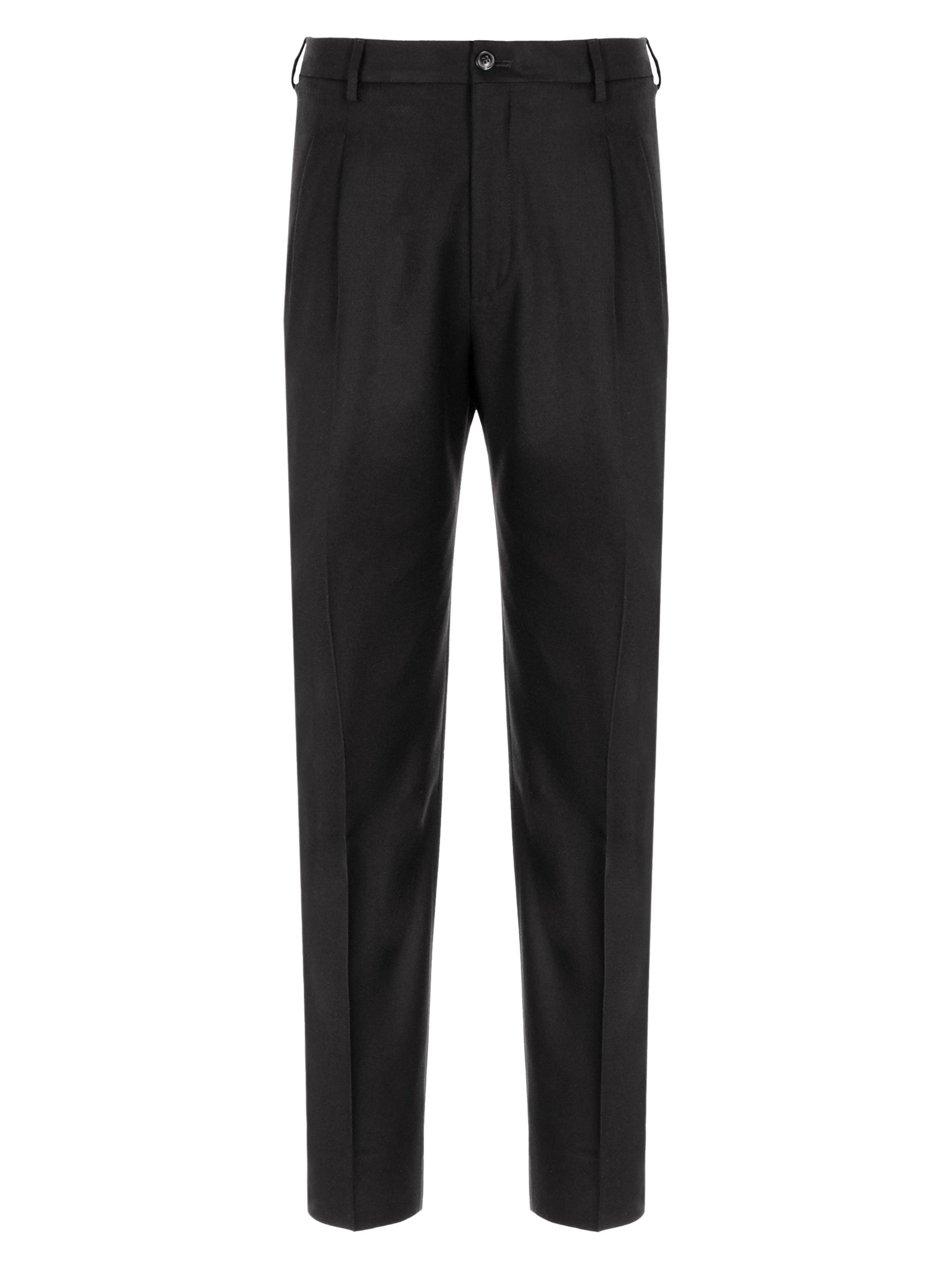 Giorgio Armani Men's Pleated Wool-Cashmere Trousers - Nero