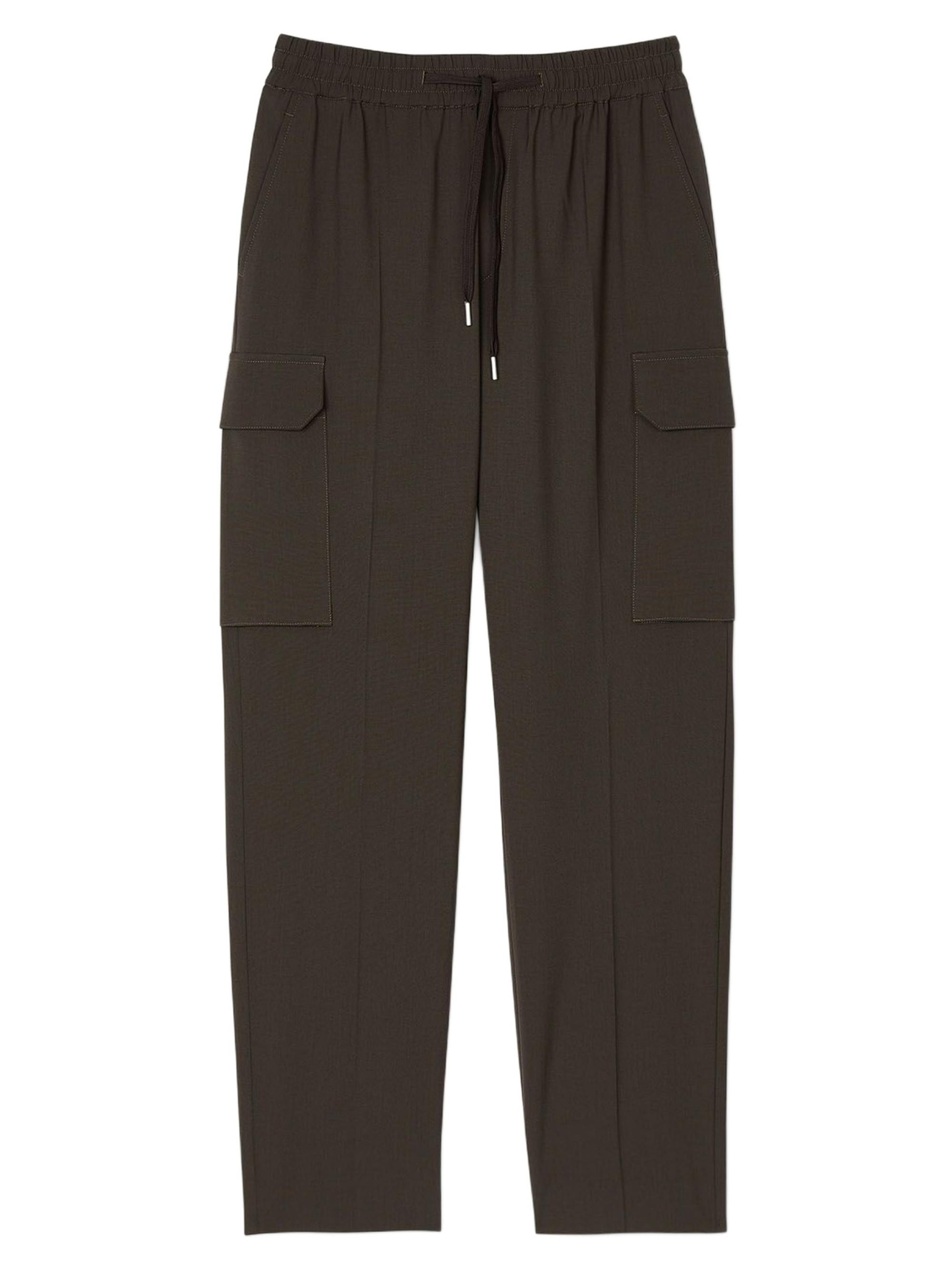 Sandro Men's Elasticated Cargo Trousers - Dark Kaki