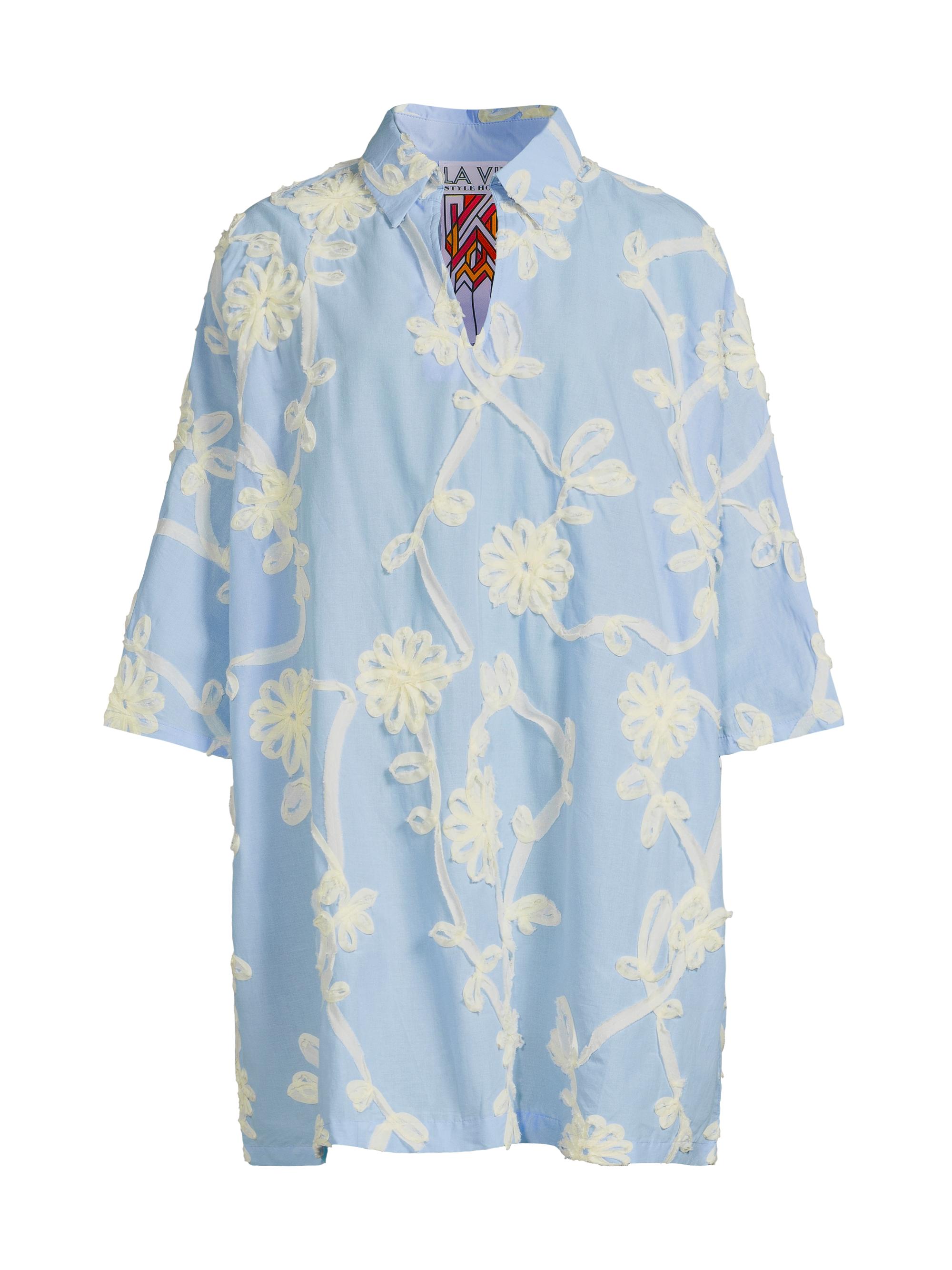 La Vie Style House Women's Ribbon Floral Everyday Minidress - Blue