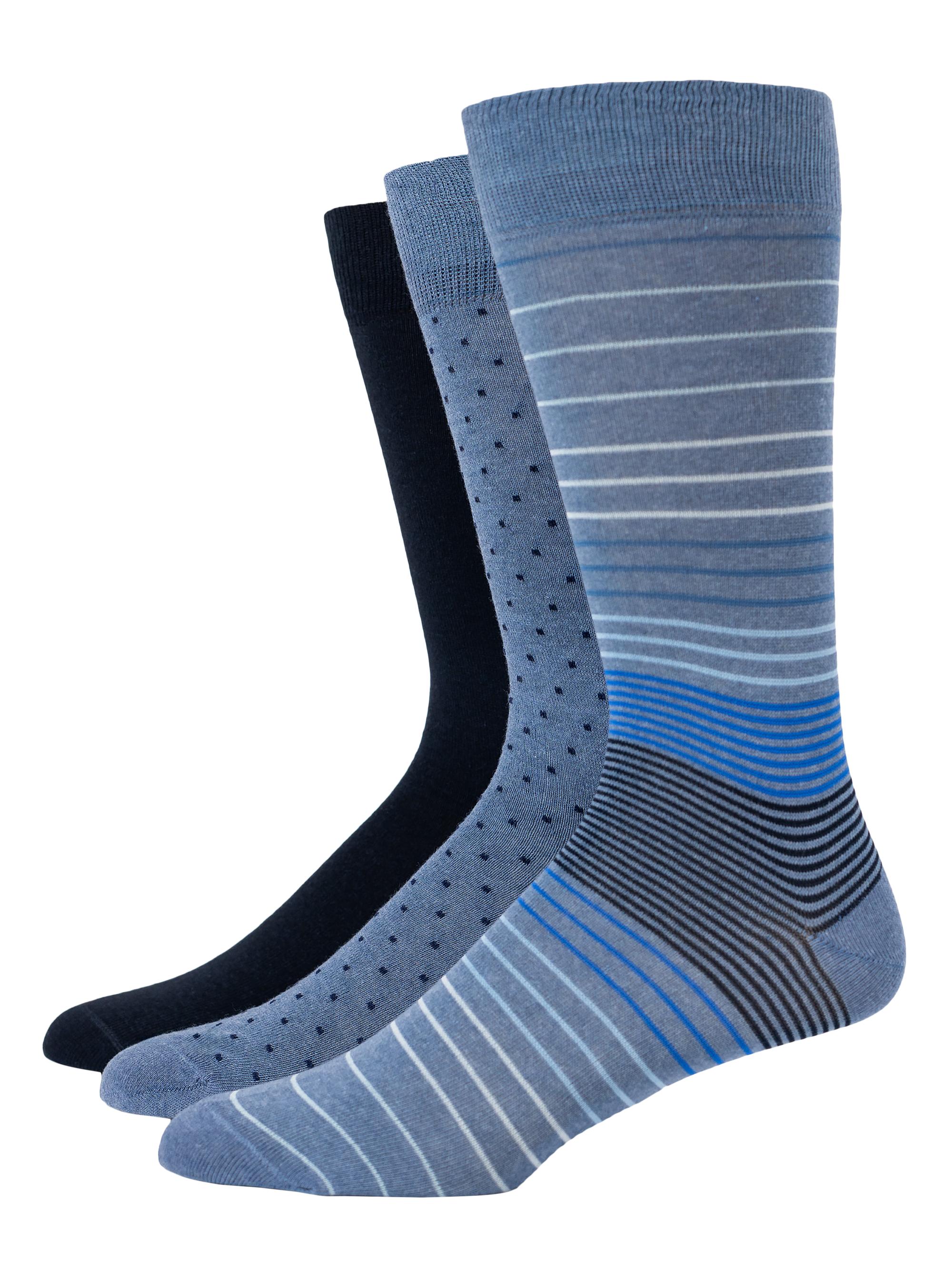 Saks Fifth Avenue Men's COLLECTION 3-Pack Cotton Calf Socks - Navy