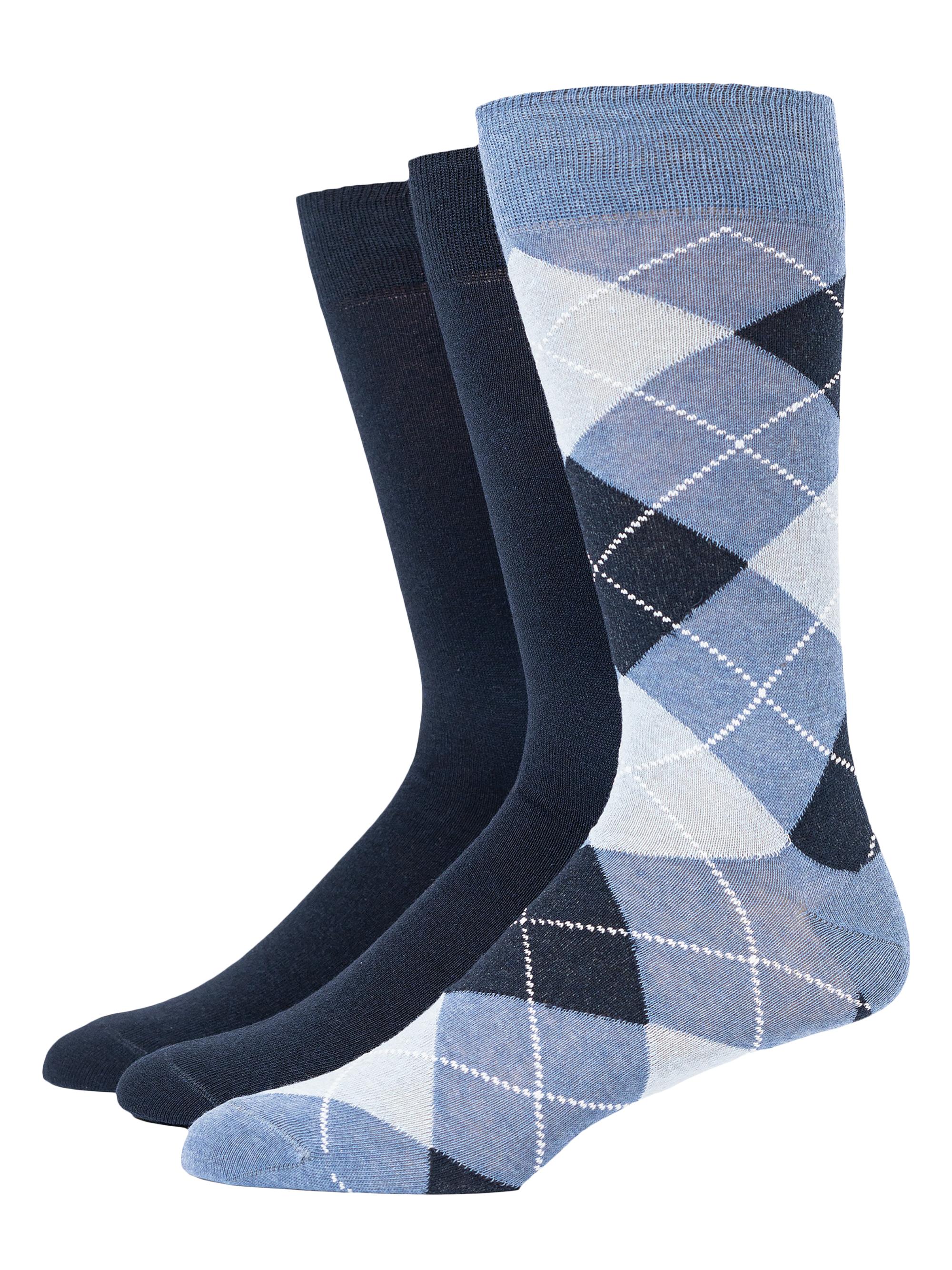 Saks Fifth Avenue Men's COLLECTION 3-Pack Cotton Calf Socks - Navy