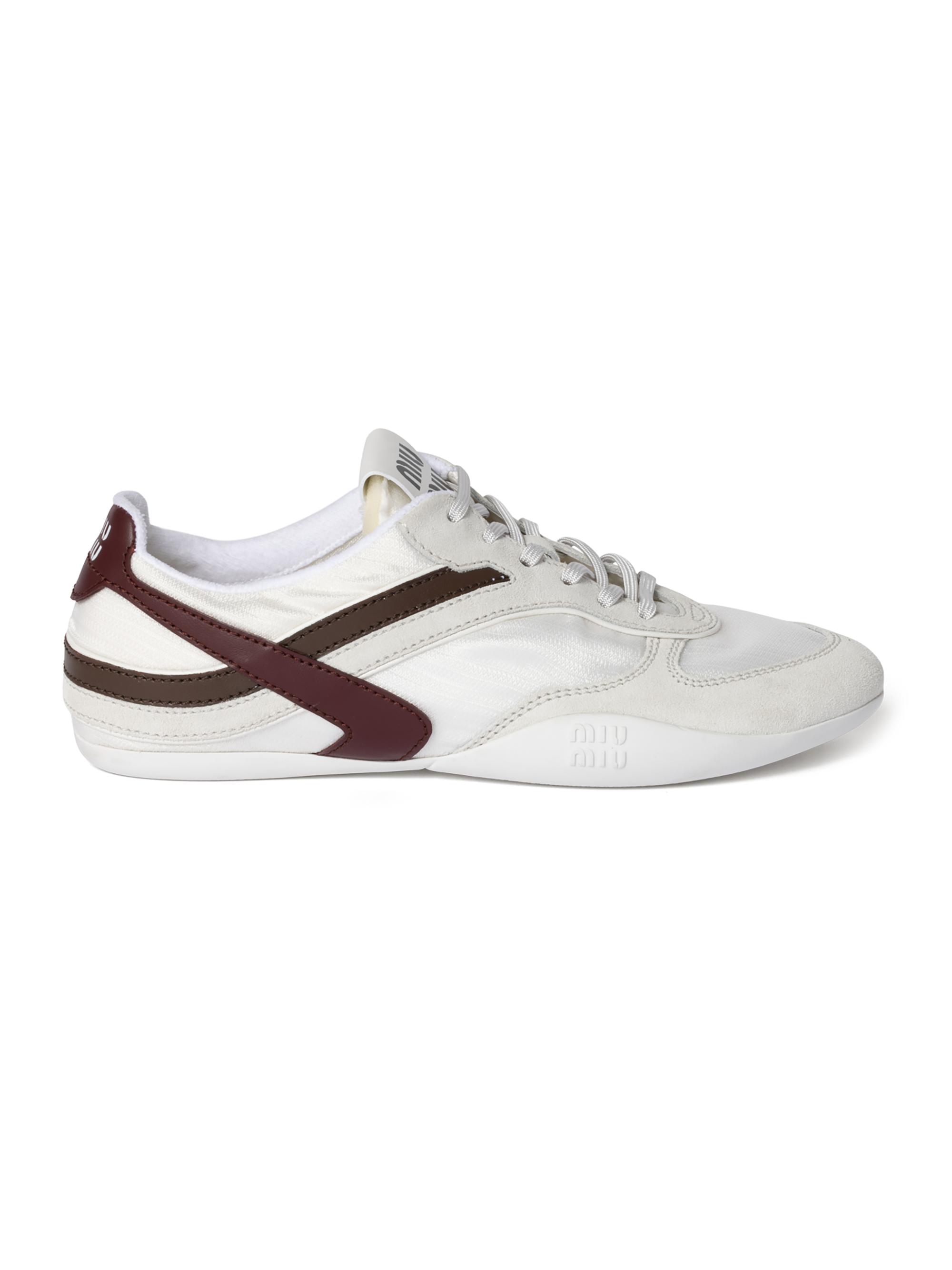 Miu Miu Women's Nylon Sport Sneakers - Bianco Amaranto