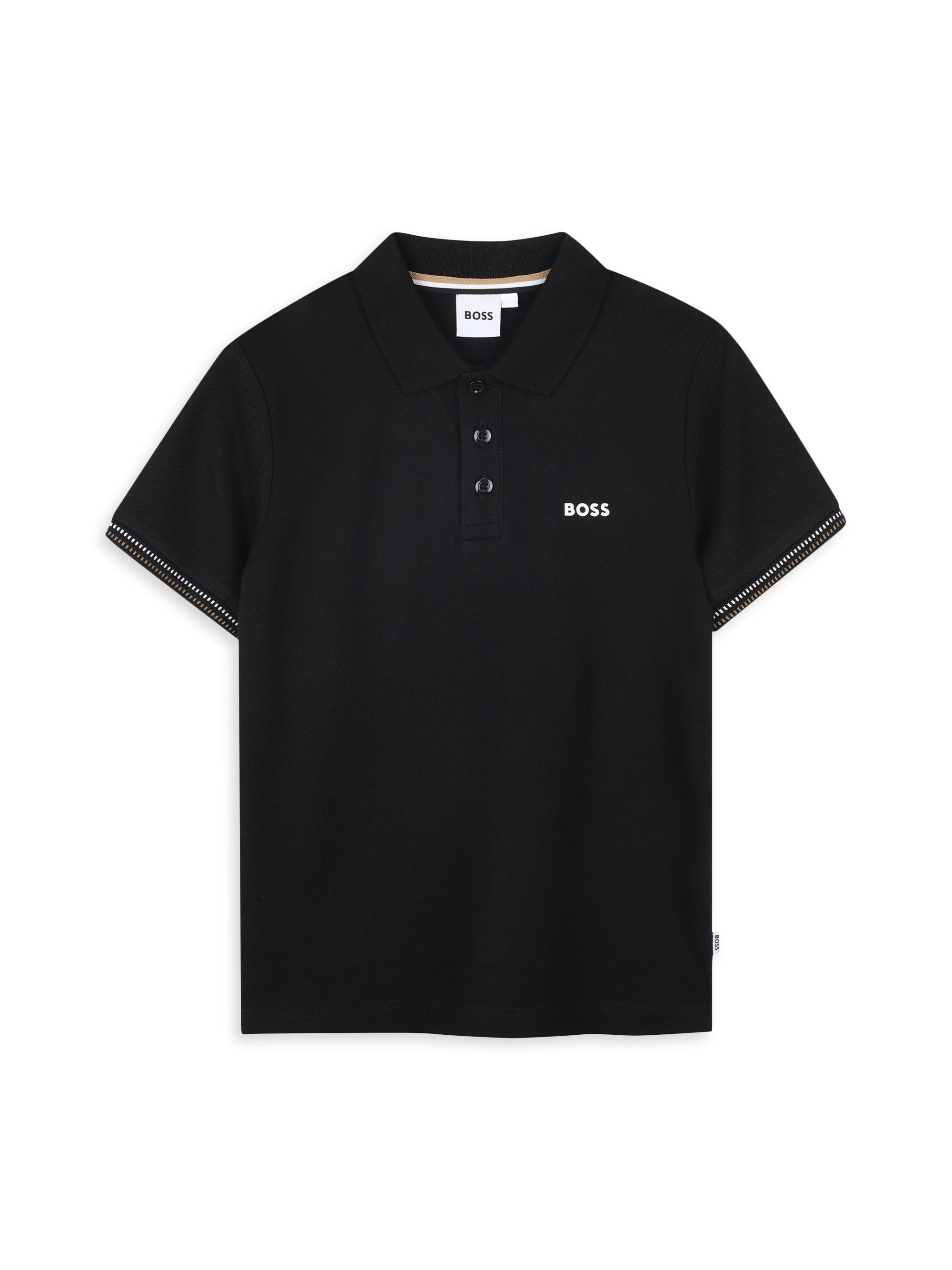 BOSS Little Boy's Logo Polo Shirt - Black