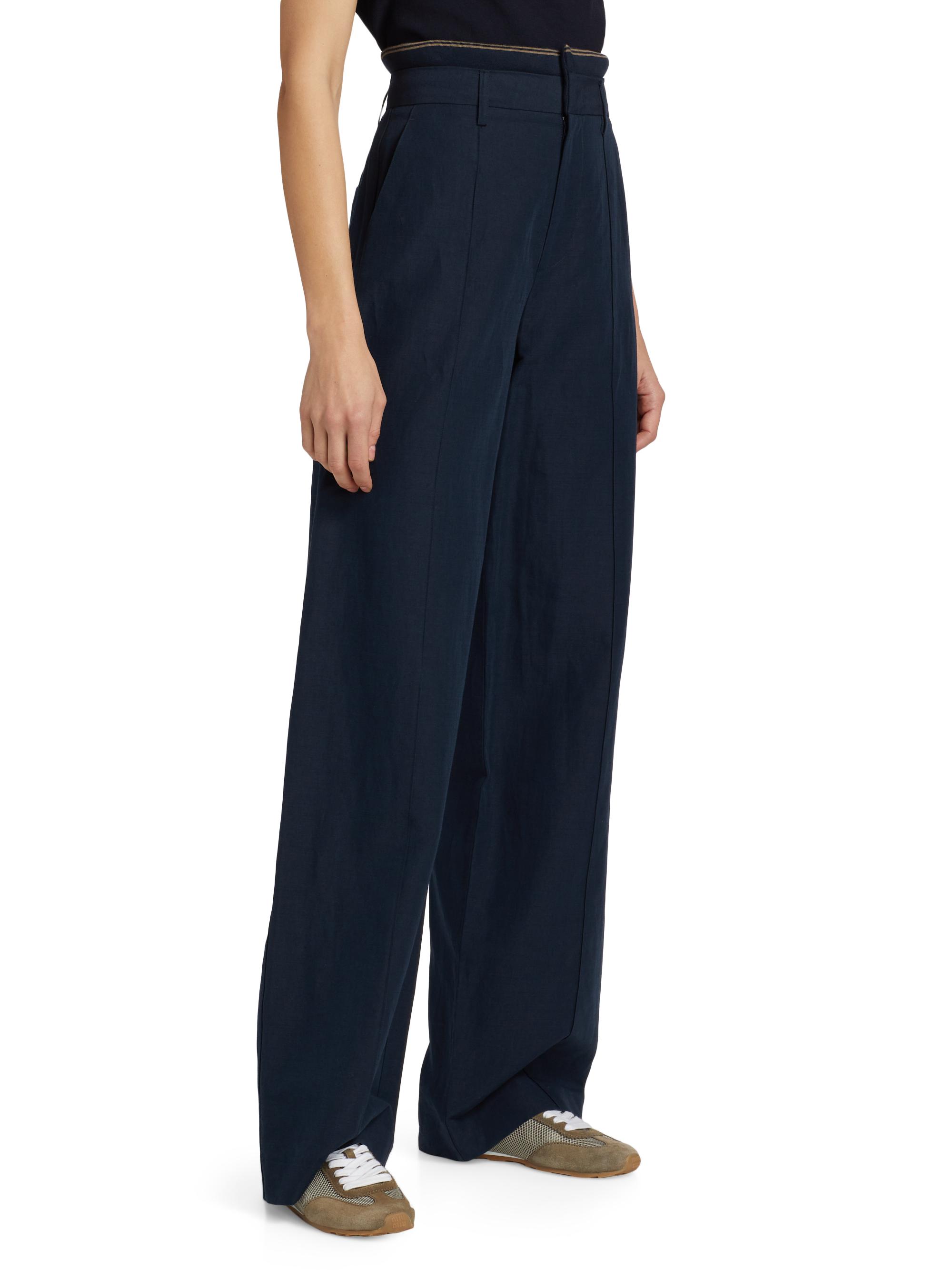 Vince Double-Waistband Wide-Leg Trousers | Saks Fifth Avenue