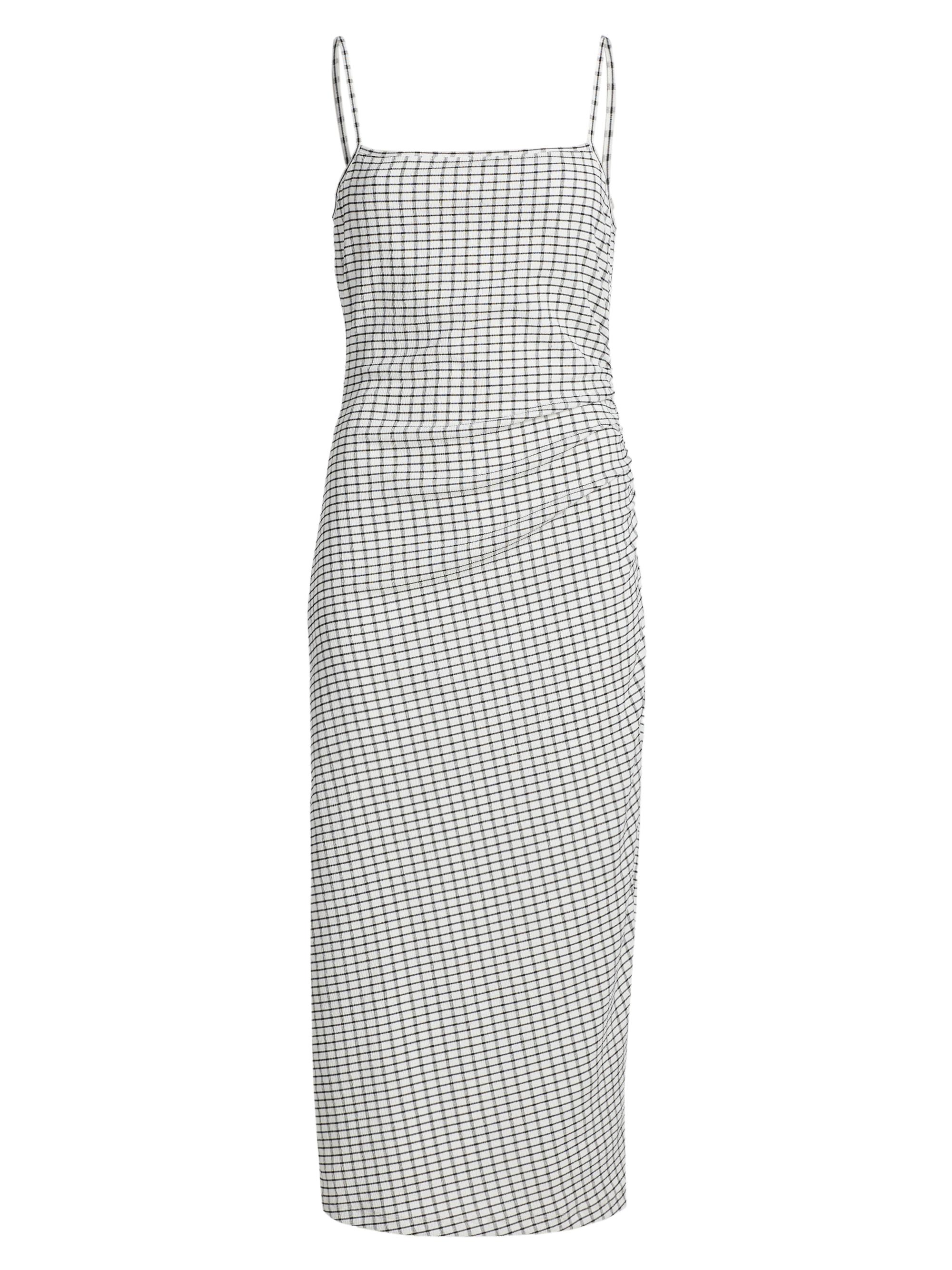 Vince Women's Grid Side-Ruched Midi-Dress - Black Combo